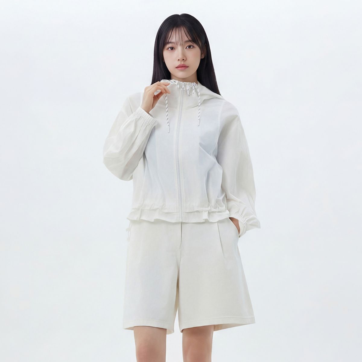 랩(LAP) 드로우스트링 후드 바람막이 점퍼 AS2WZ460