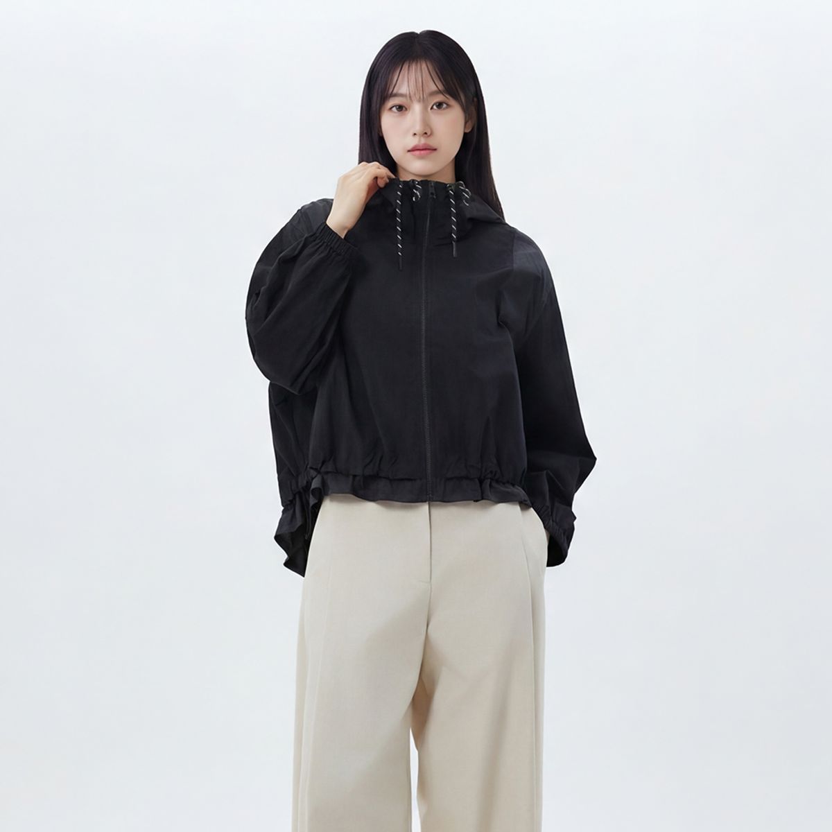 랩(LAP) 드로우스트링 후드 바람막이 점퍼 AS2WZ460