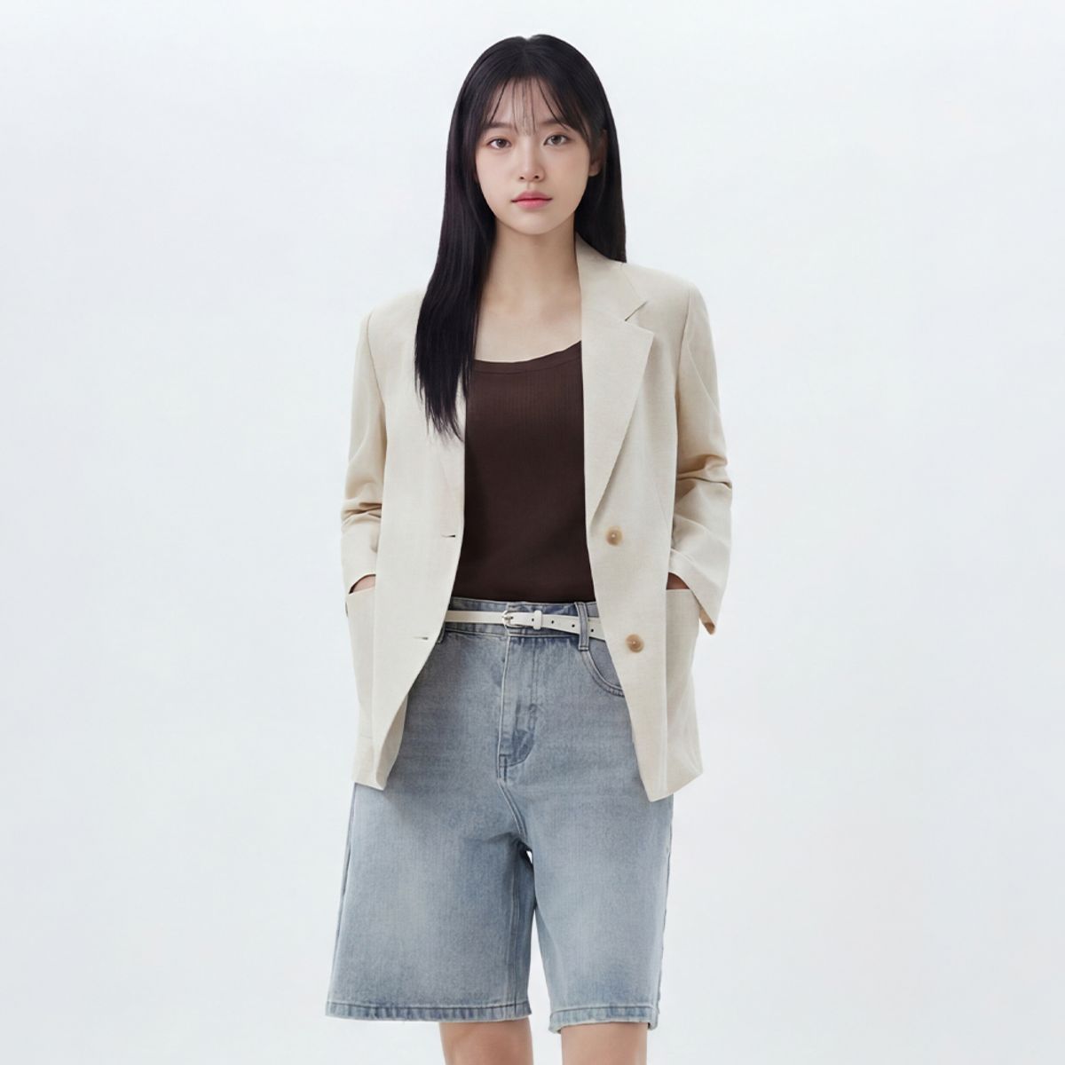 랩(LAP) 뒤버튼 긴팔 자켓 AS2WJ461