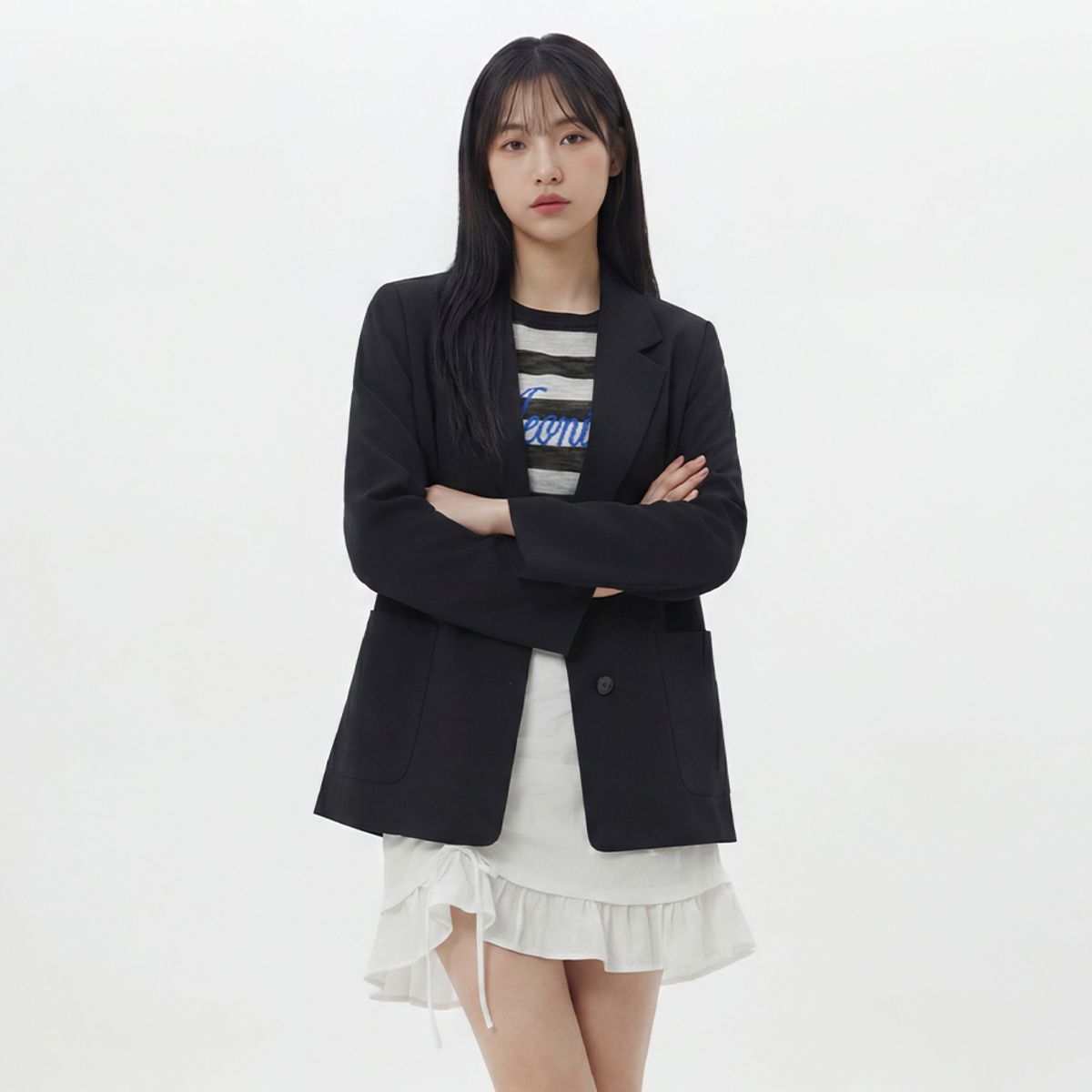 랩(LAP) 뒤버튼 긴팔 자켓 AS2WJ461