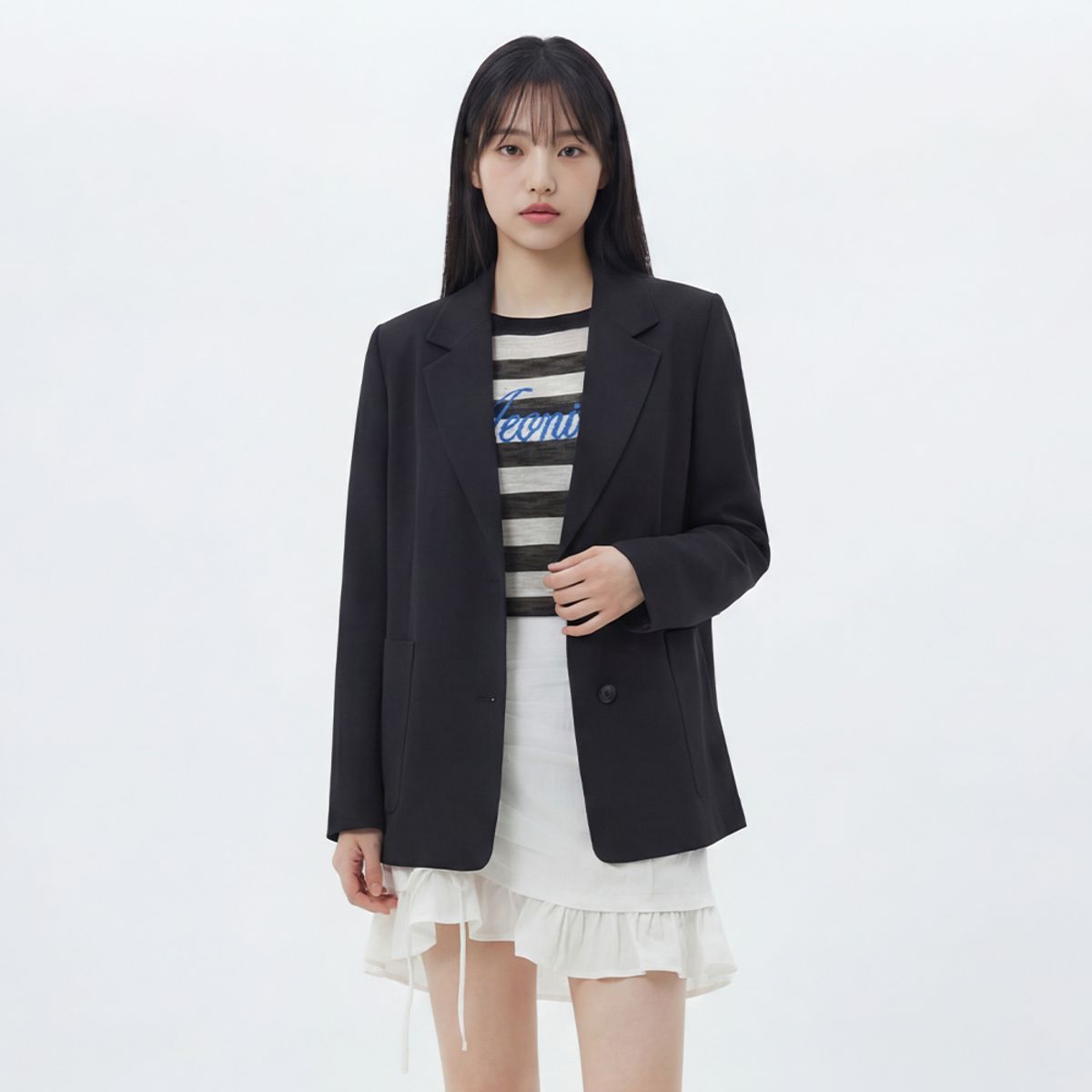 랩(LAP) 뒤버튼 긴팔 자켓 AS2WJ461