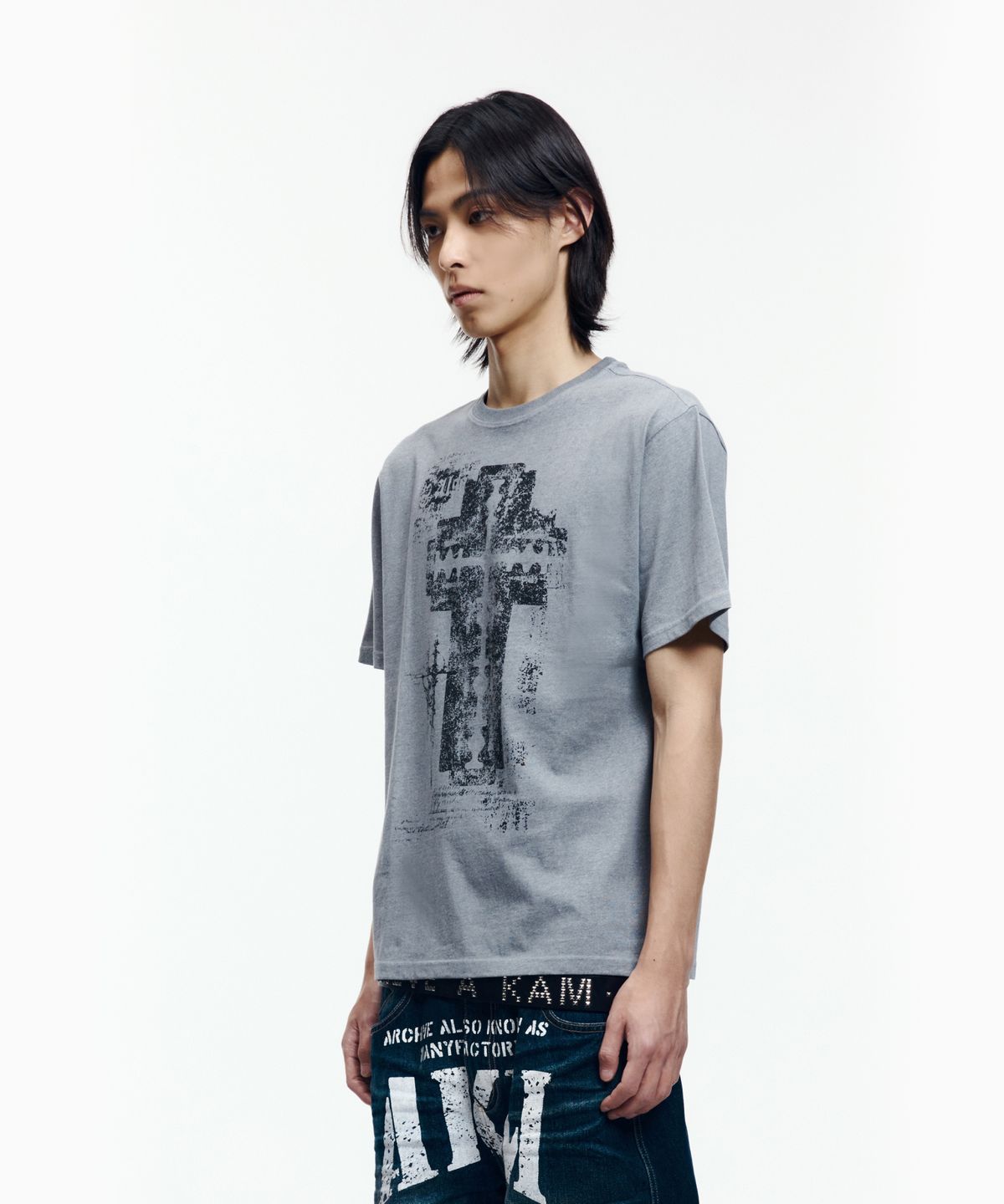아캄(AAKAM) Razor Cross Half Top (Gray)