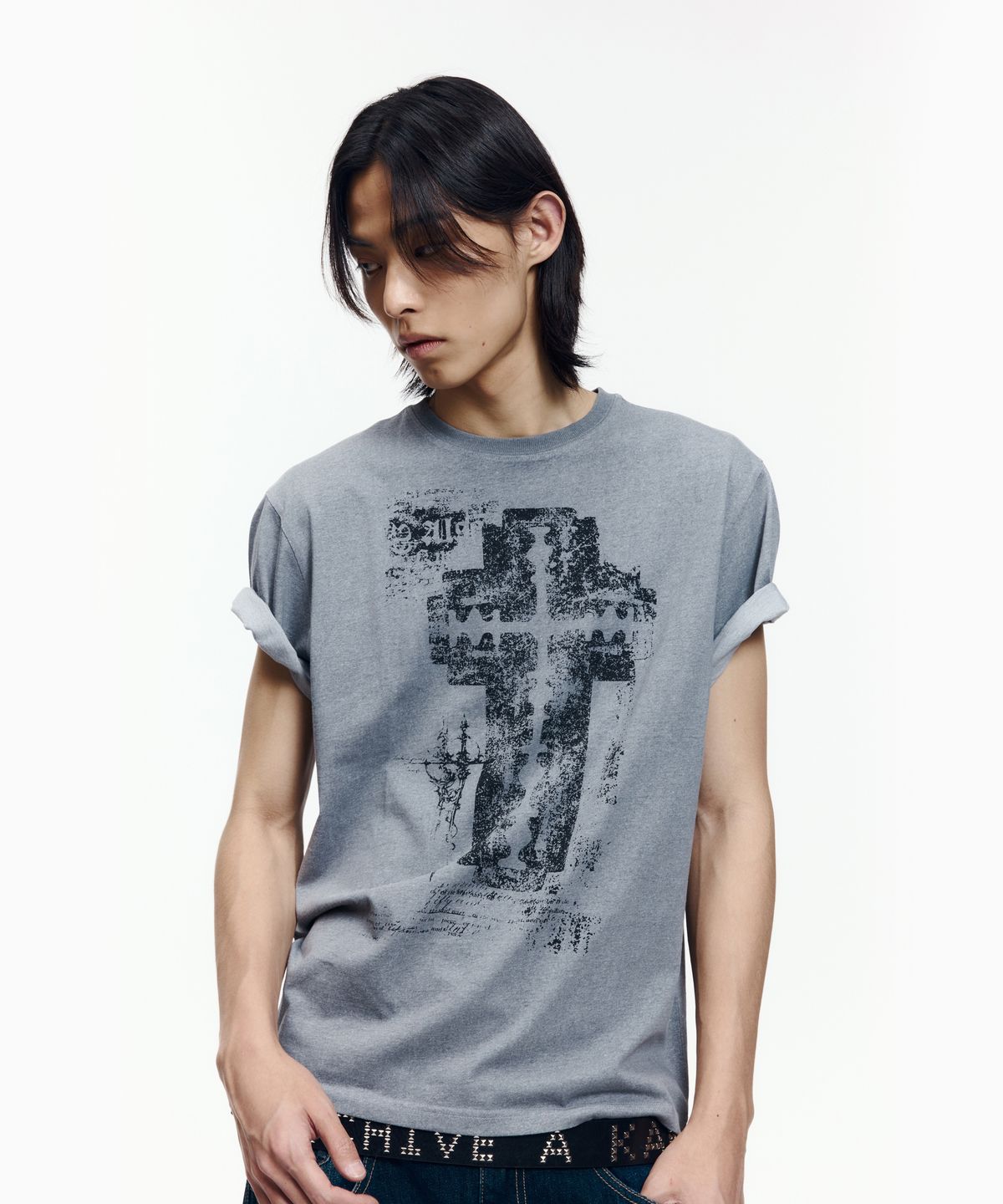 아캄(AAKAM) Razor Cross Half Top (Gray)