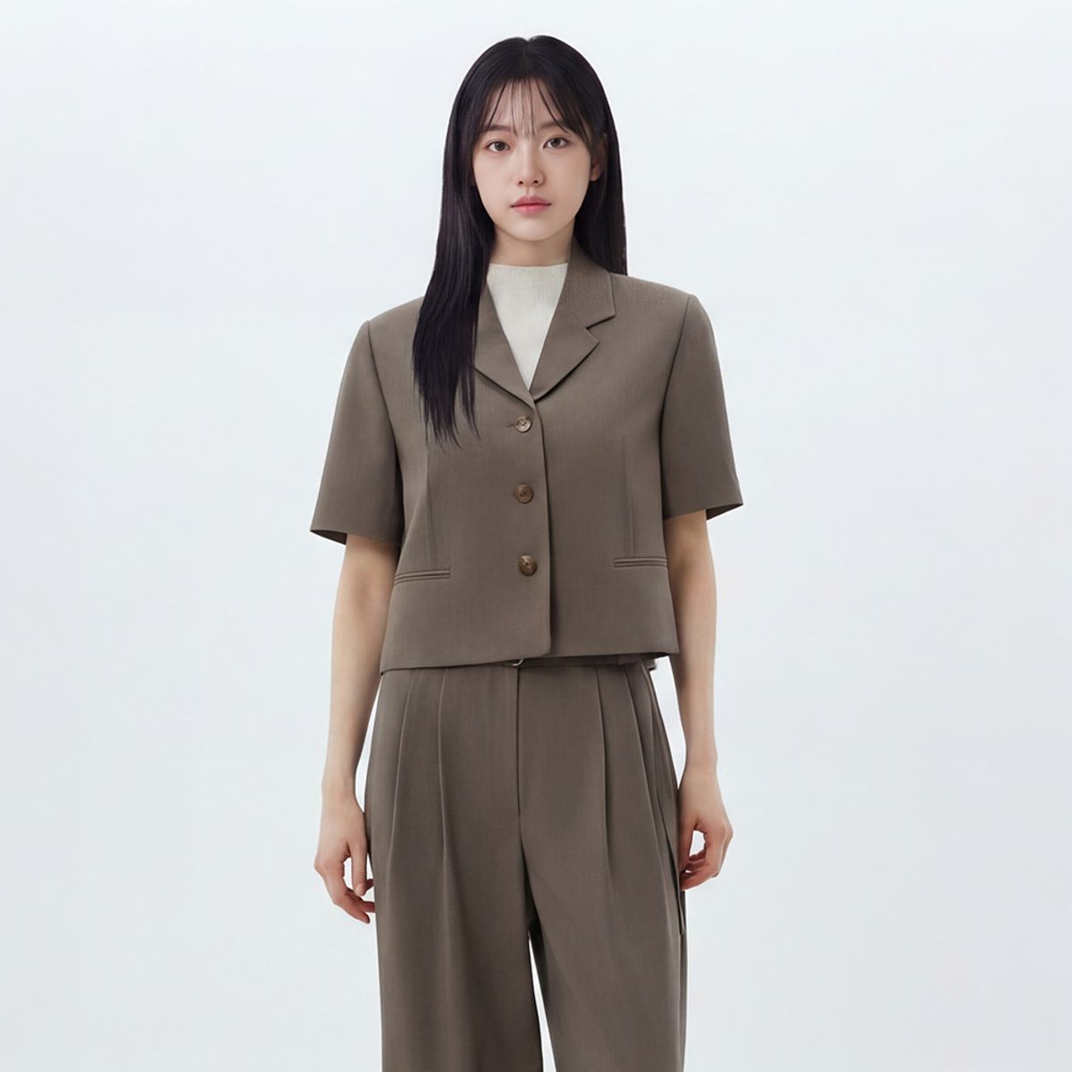 랩(LAP) 웰트 포켓 반팔 크랍 자켓 AS2WJ464