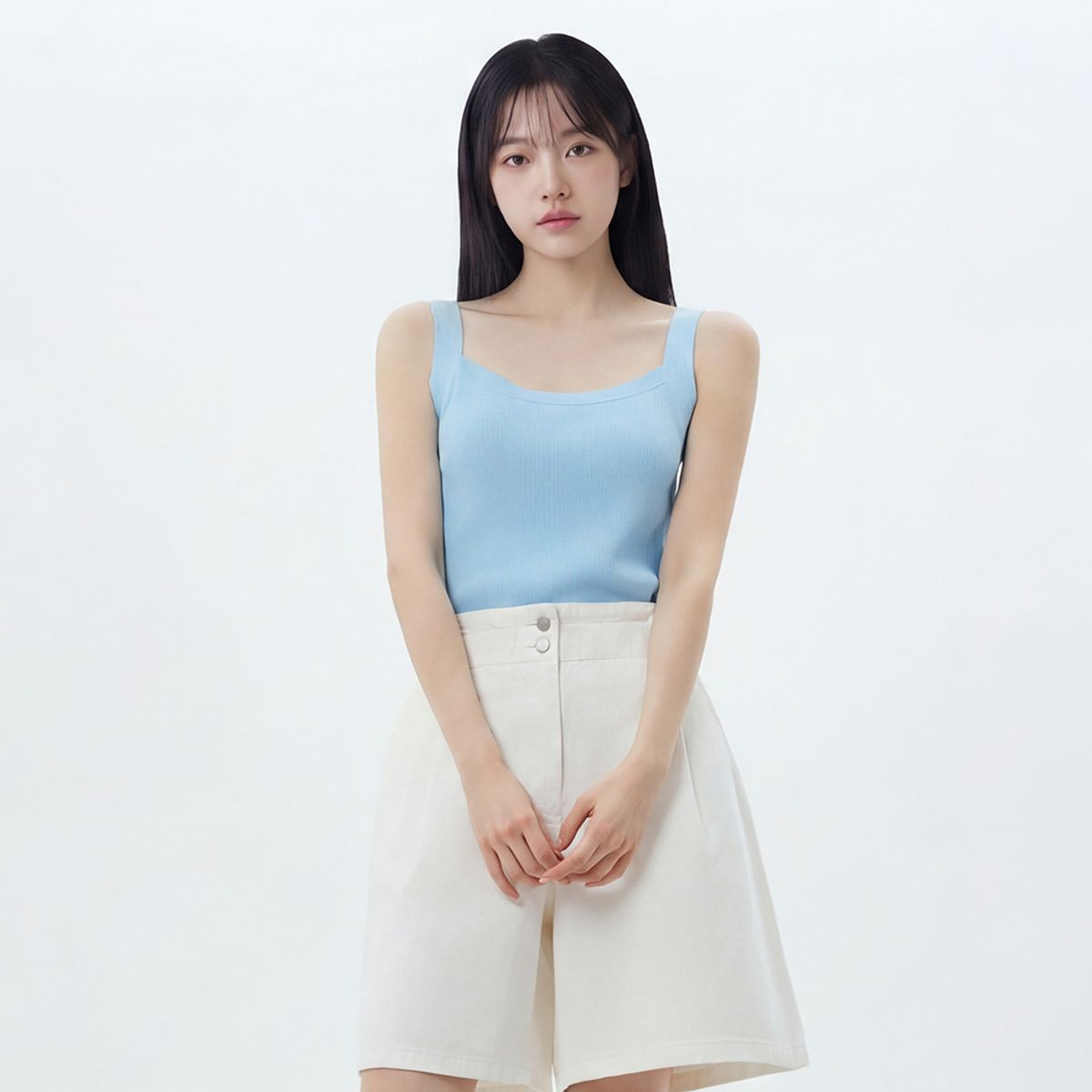 랩(LAP) 스퀘어넥 민소매 니트 AS2KH462