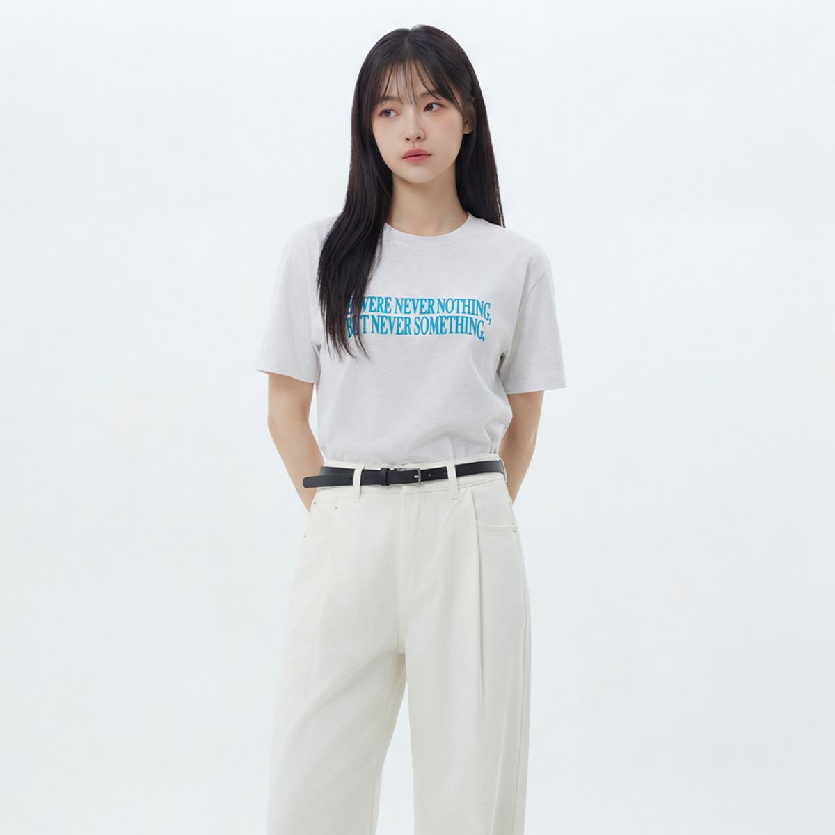 랩(LAP) 후로피 오버핏 반팔 티셔츠 AS2CT462