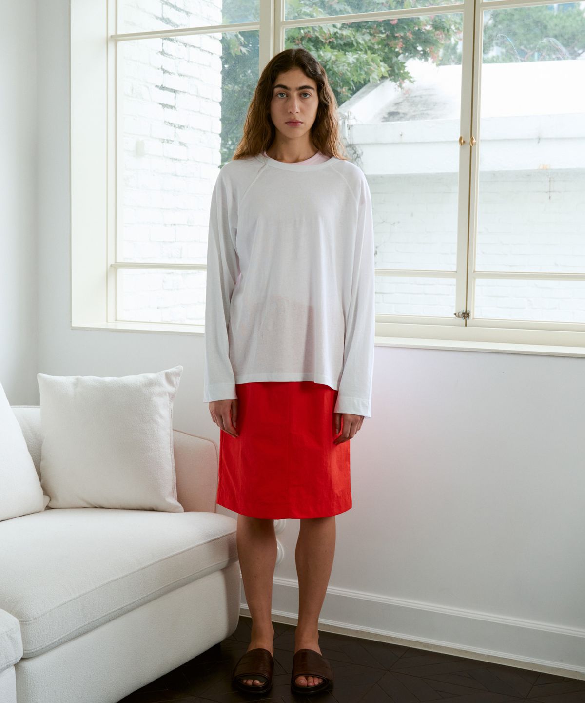 38컴온커먼(38COMEONCOMMON) Linen Blend Raglan Long Sleeve (White)