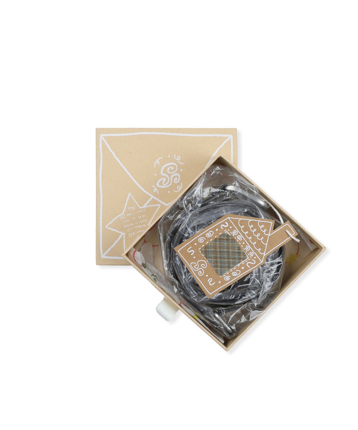 루나키후(RuNaKi'Hu') WXAC029 쿠쿠리 체크 진짜 가죽 벨트 (KHAKI)