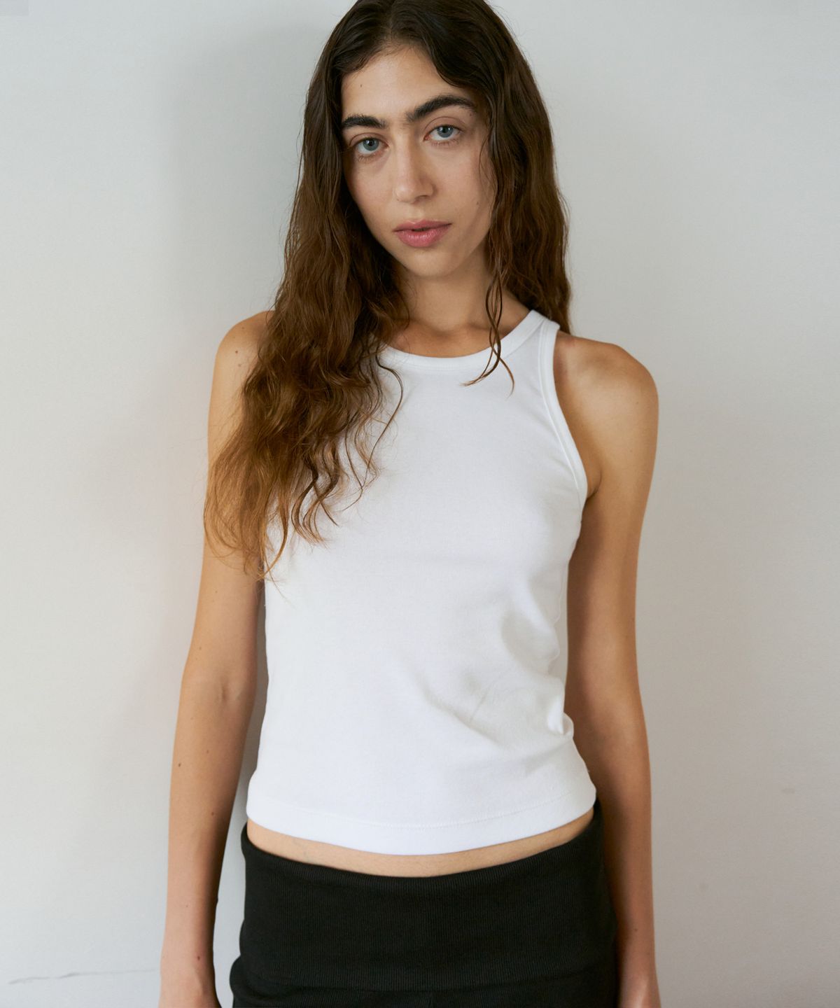 38컴온커먼(38COMEONCOMMON) Slim Rib Cotton Sleeveless (White)