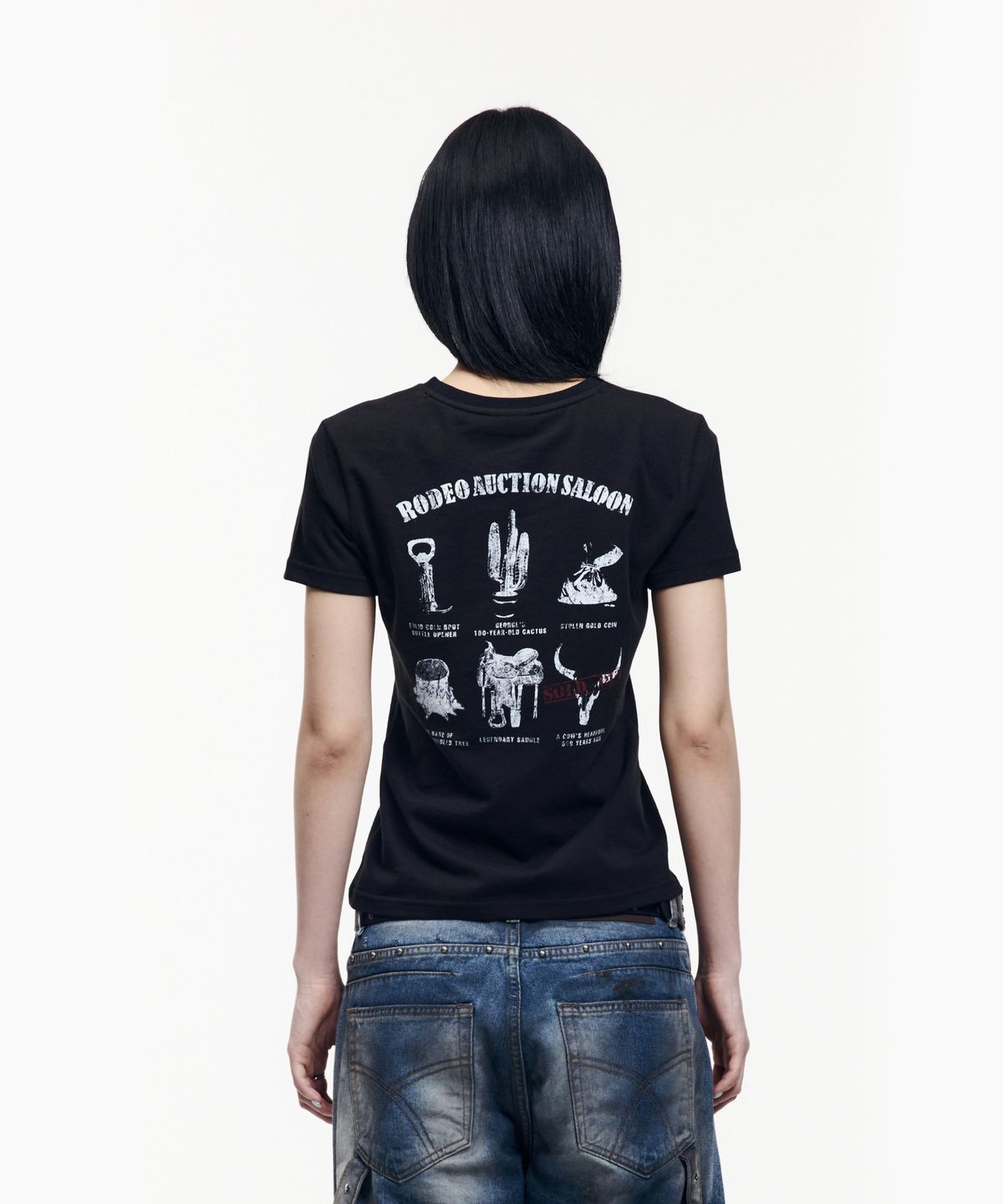아캄(AAKAM) Rodeo Saloon Half Top (Black)