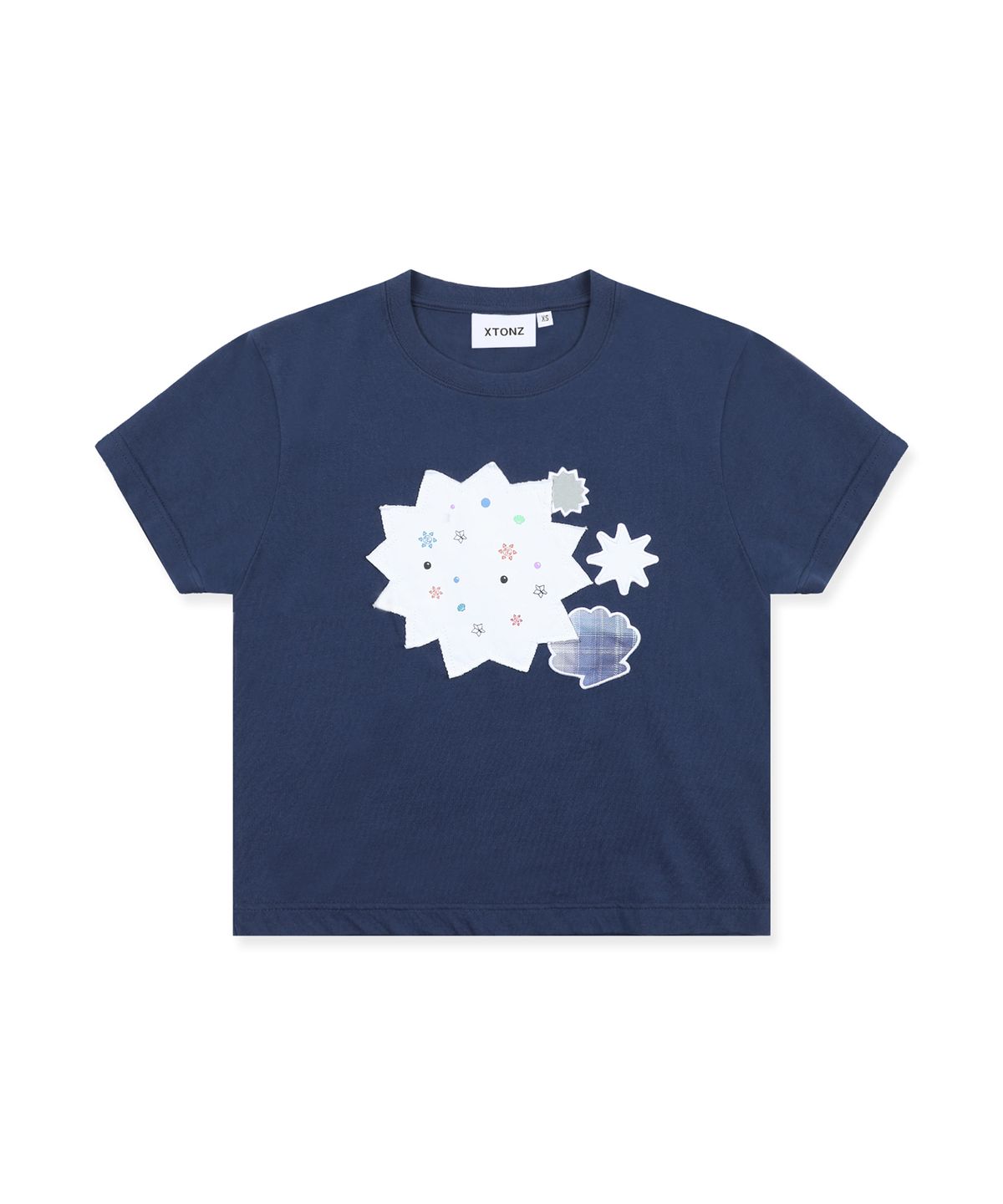 엑스톤즈(XTONZ) XTT164 스프링클 아플리케 티셔츠 (NAVY)
