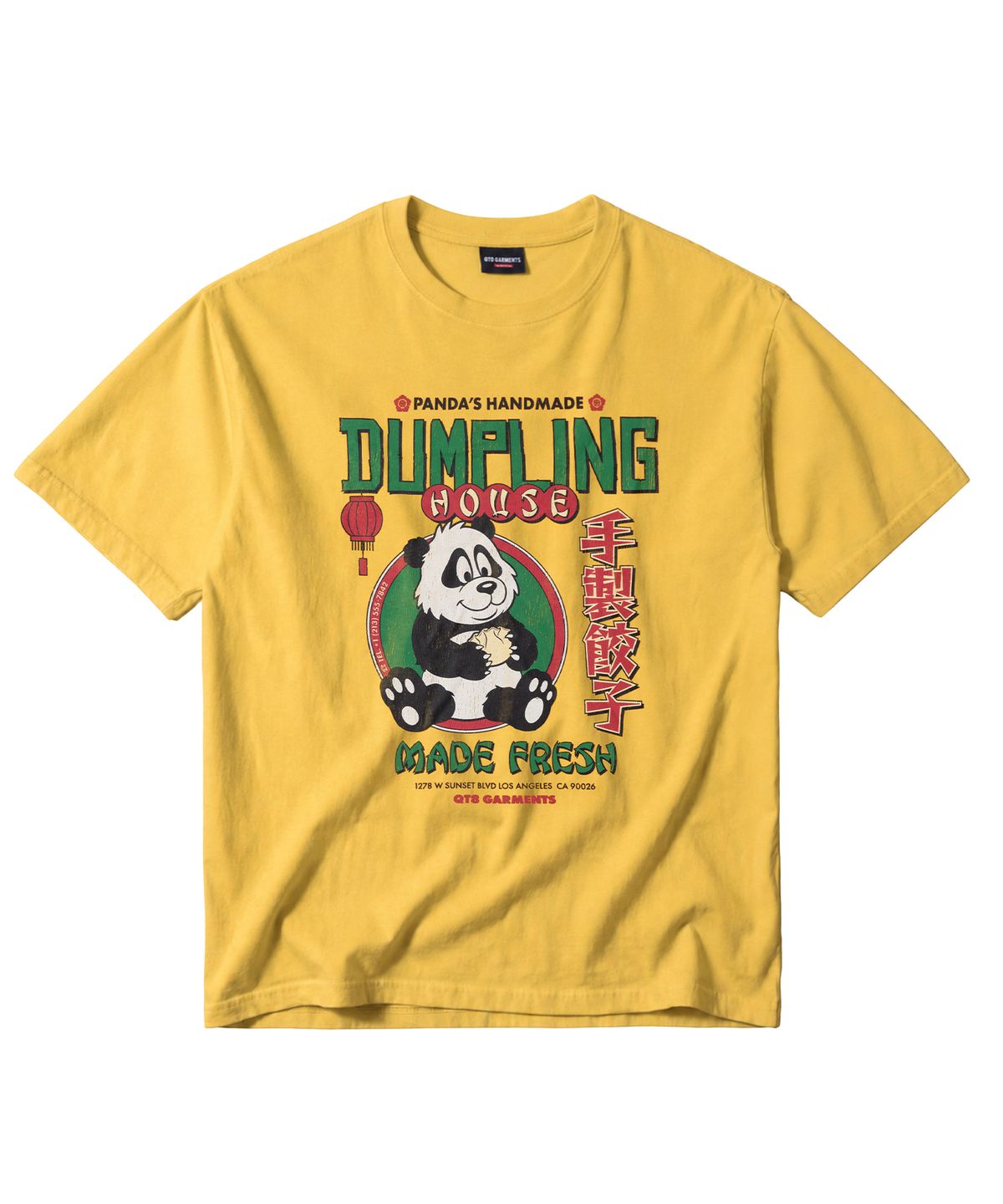 큐티에잇 가먼츠(QT8 GARMENTS) LB Dumpling House Washed Tee (Yellow)