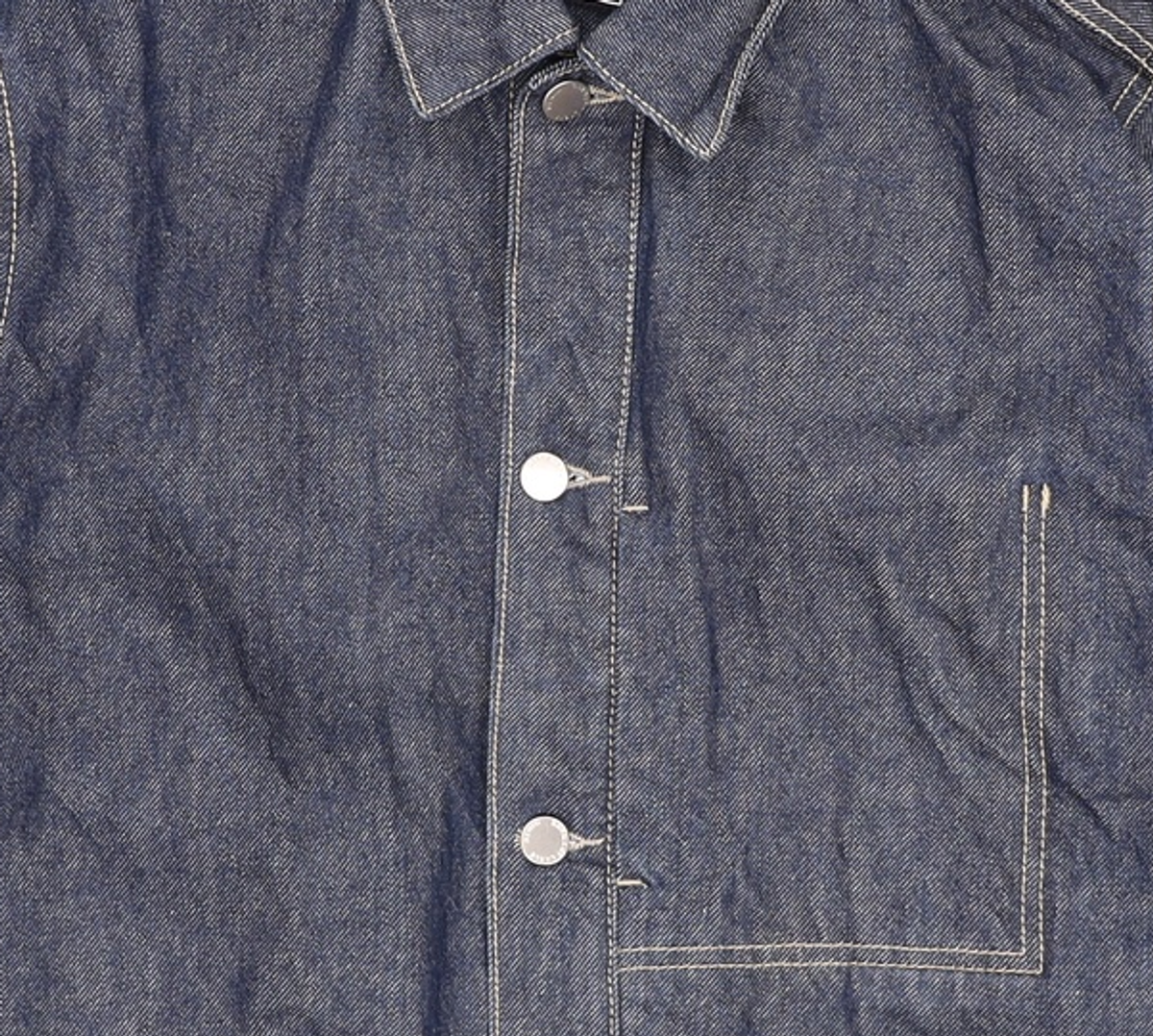 가먼트레이블(GARMENT LABLE) Minimal Trucker Jacket - Deep Blue / Semi Over S