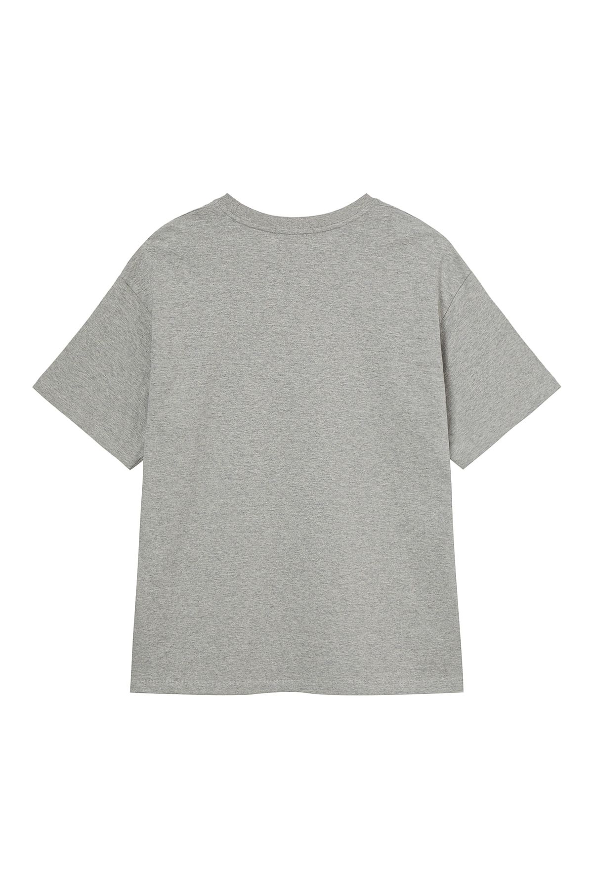 다이닛(DEINET) LETTERING GRAPHIC OVERSIZED T-SHIRT IN MELANGE GREY