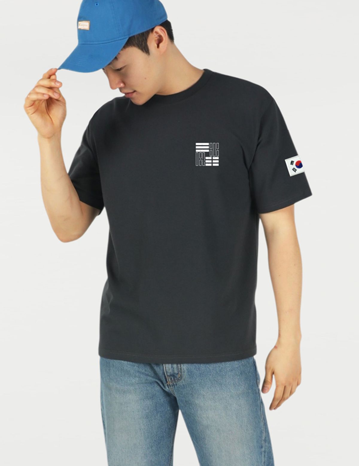 엠블룩(AMBLELOOK) 프리미엄 면스판 로카 반팔티 태극기 코리아 (3color)