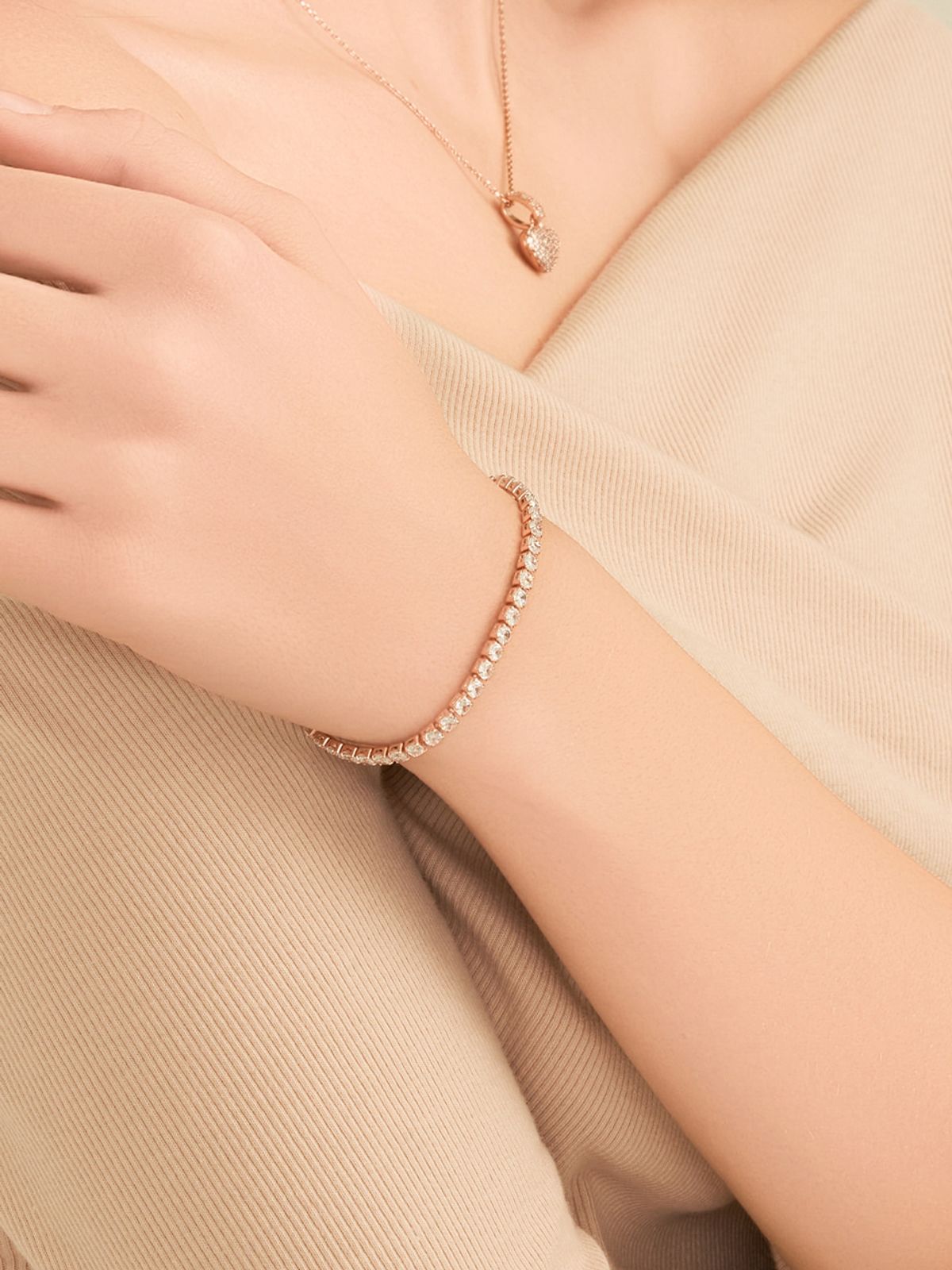 엘르주얼리(ELLEJEWELRY) 데일리 샤인 테니스 팔찌 ELBRBB109