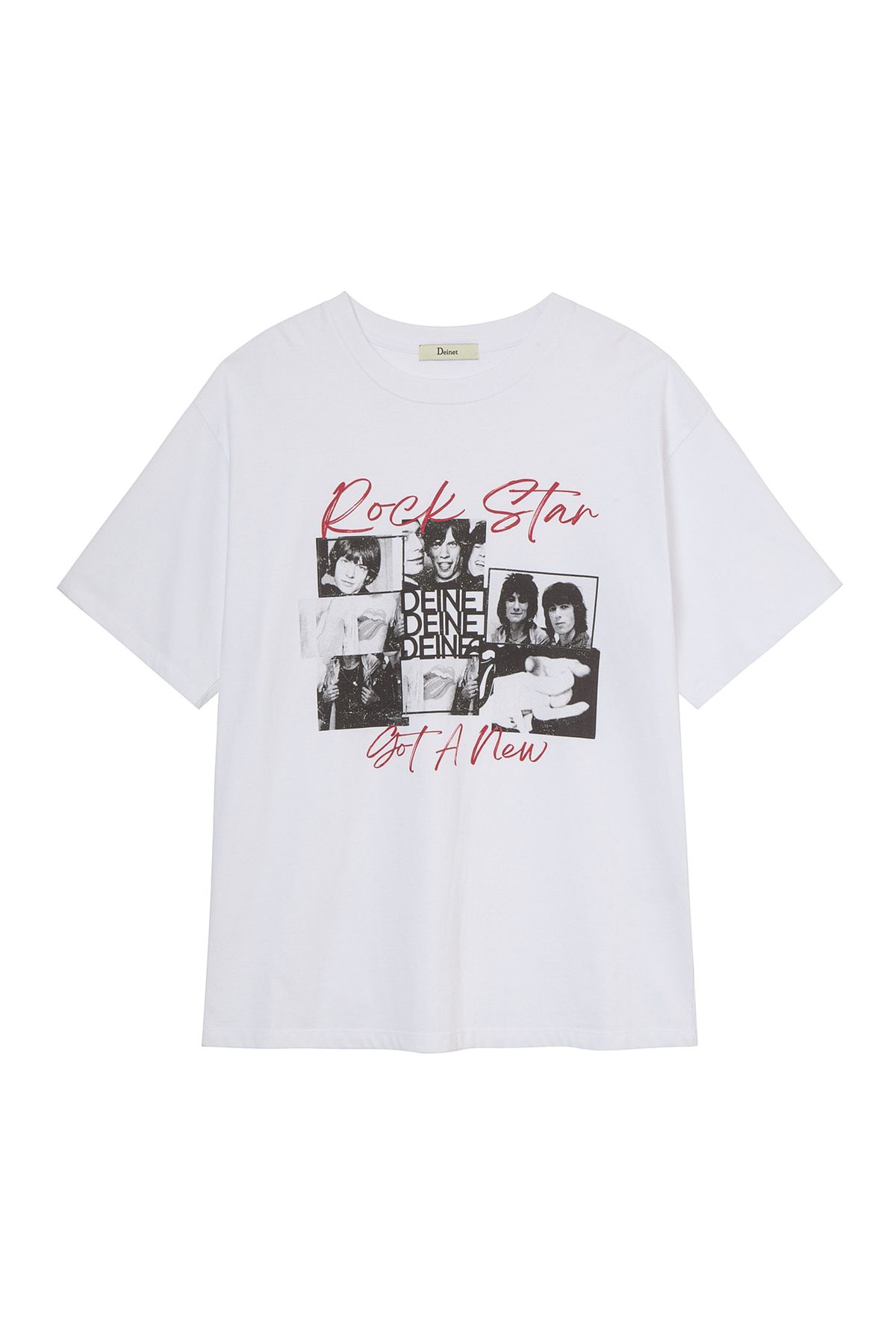 다이닛(DEINET) BAND GRAPHIC T-SHIRT IN WHITE
