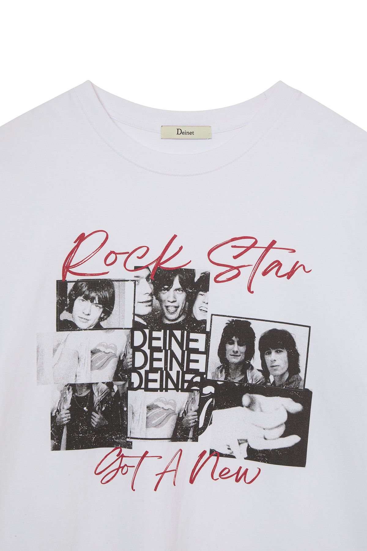 다이닛(DEINET) BAND GRAPHIC T-SHIRT IN WHITE