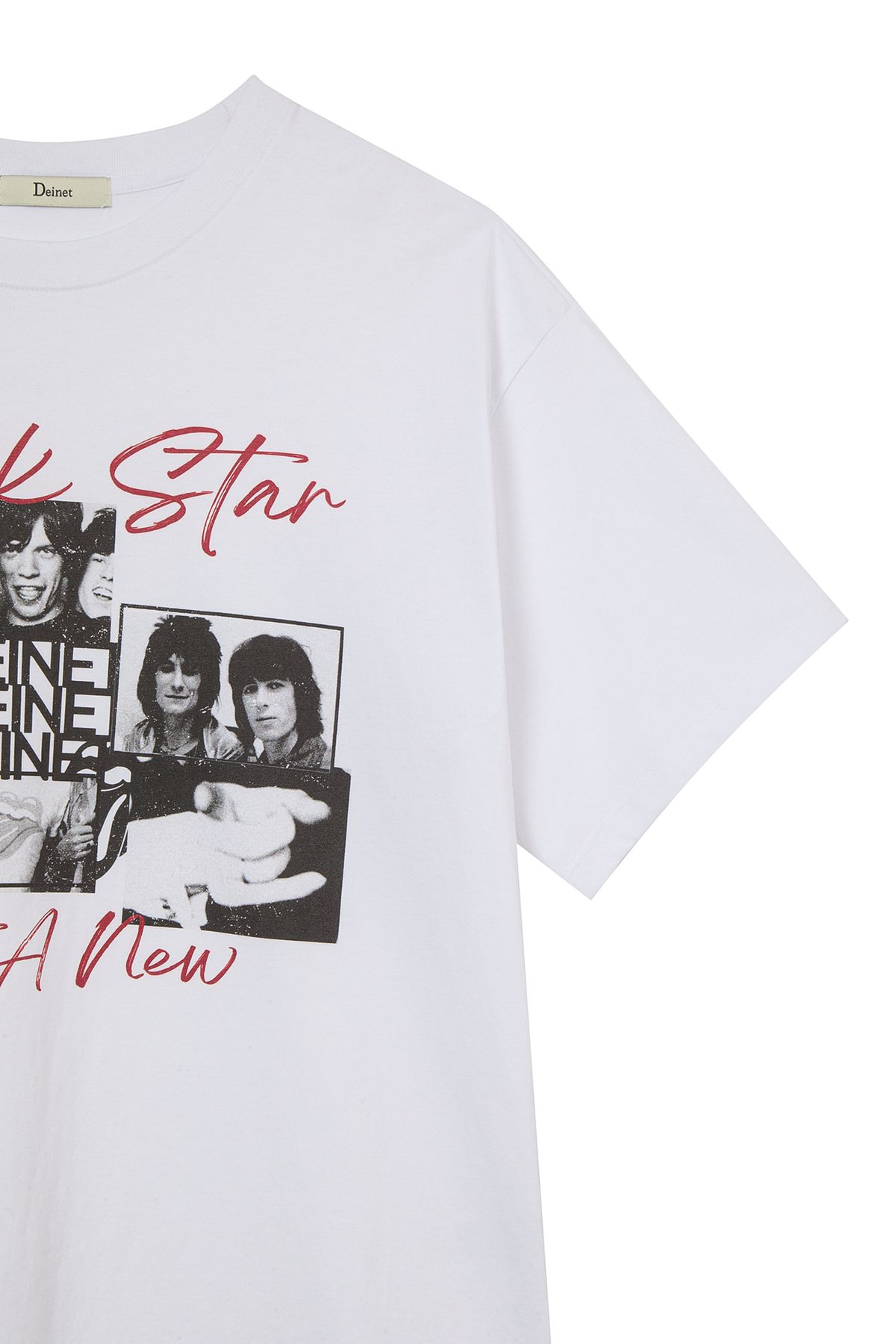 다이닛(DEINET) BAND GRAPHIC T-SHIRT IN WHITE