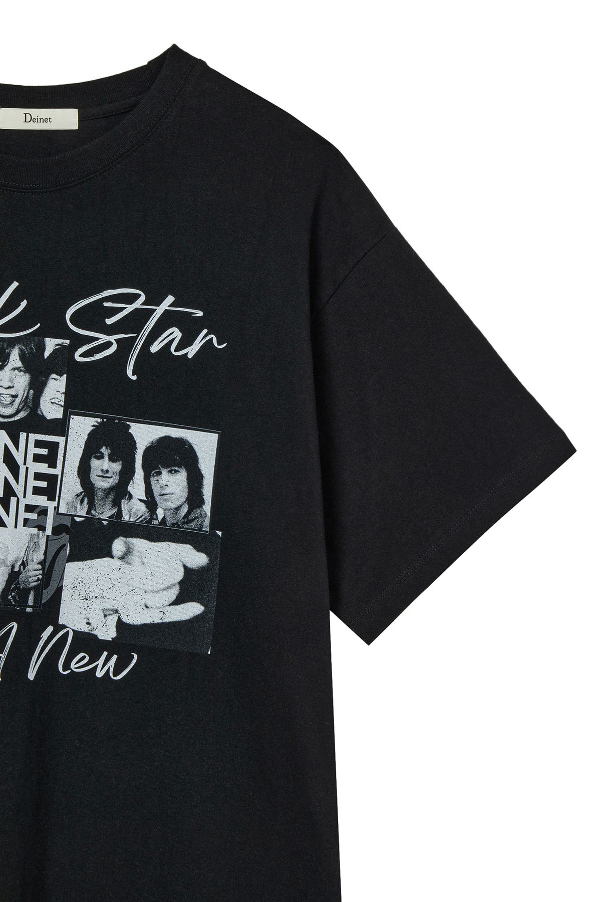 다이닛(DEINET) BAND GRAPHIC T-SHIRT IN BLACK