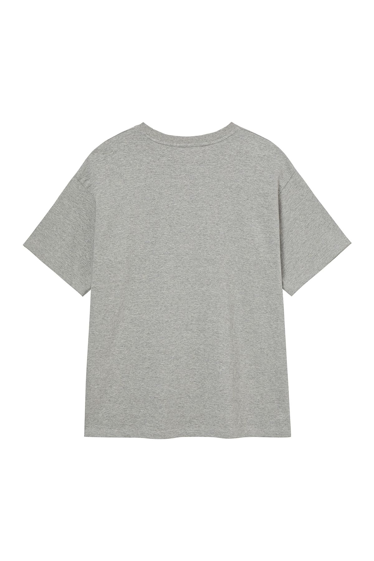 다이닛(DEINET) BAND GRAPHIC T-SHIRT IN MELANGE GREY