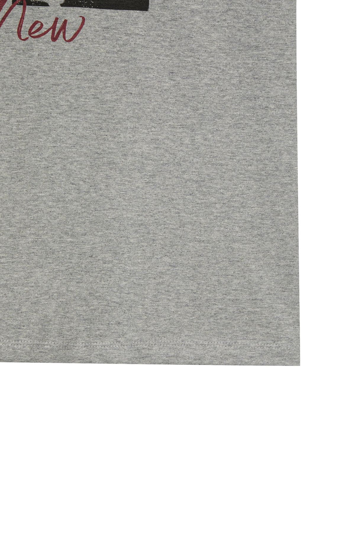 다이닛(DEINET) BAND GRAPHIC T-SHIRT IN MELANGE GREY
