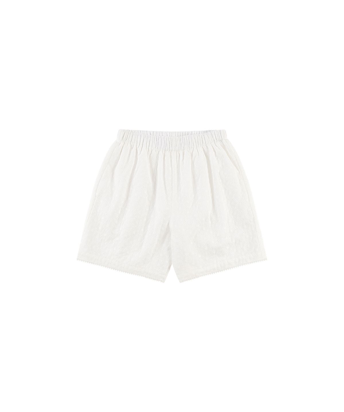 반원 아틀리에(VANONE ATELIER) P3305 플라워 엠브로이더리 쇼츠_White