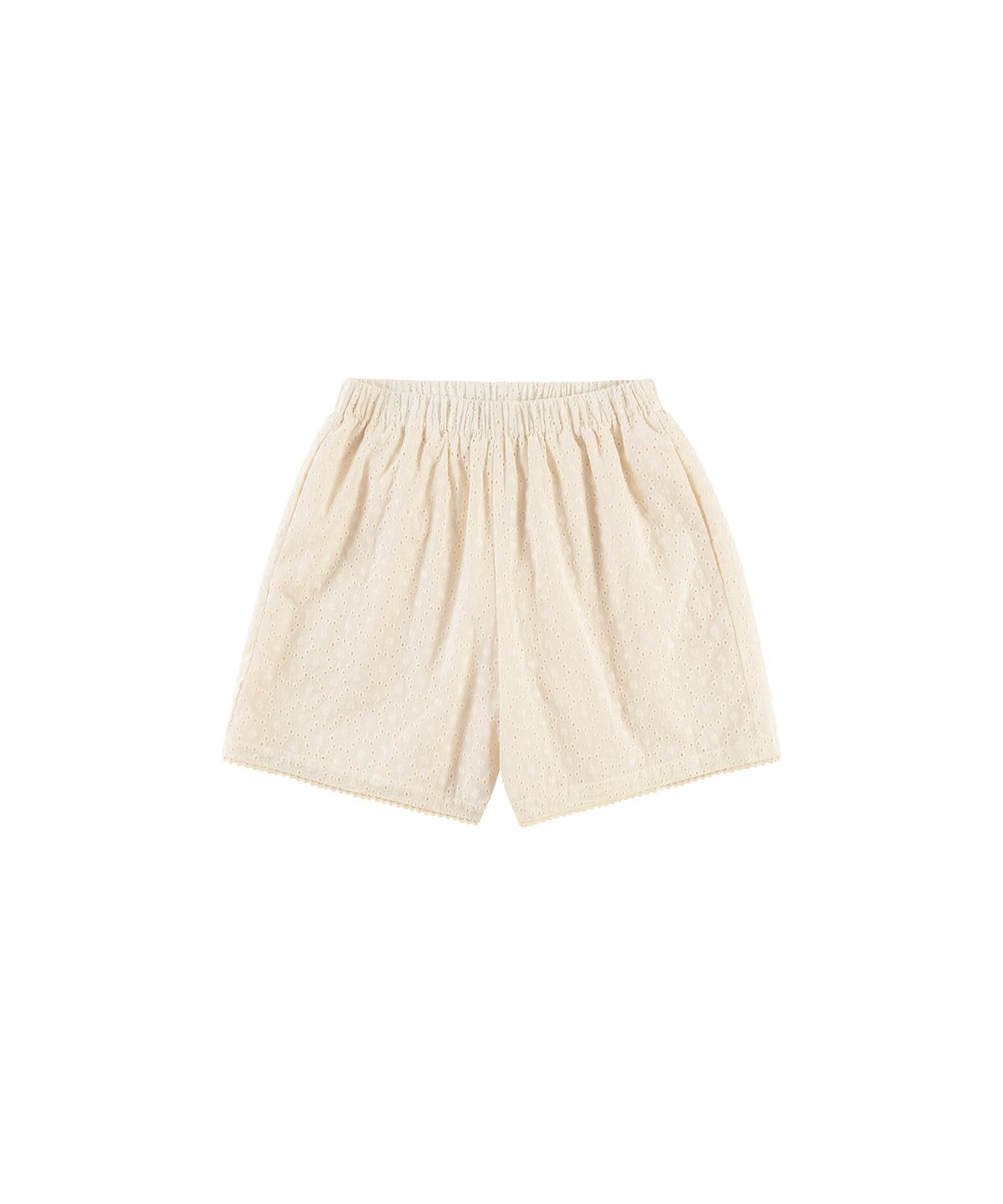 반원 아틀리에(VANONE ATELIER) P3305 플라워 엠브로이더리 쇼츠_Cream