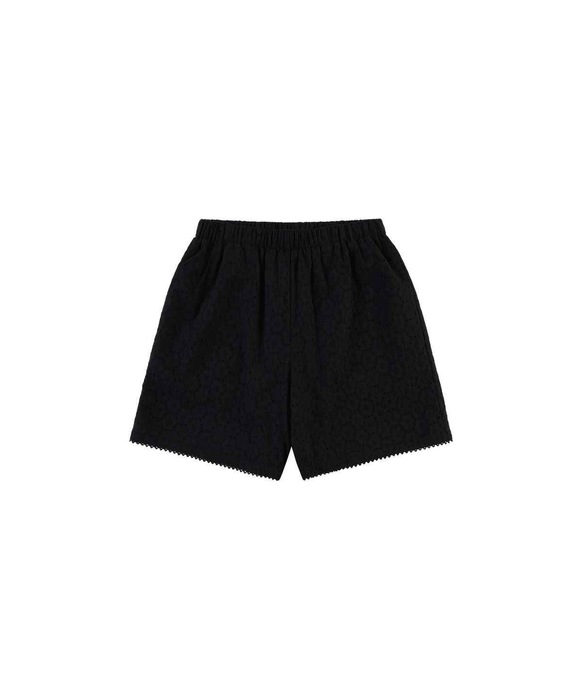 반원 아틀리에(VANONE ATELIER) P3305 플라워 엠브로이더리 쇼츠_Black