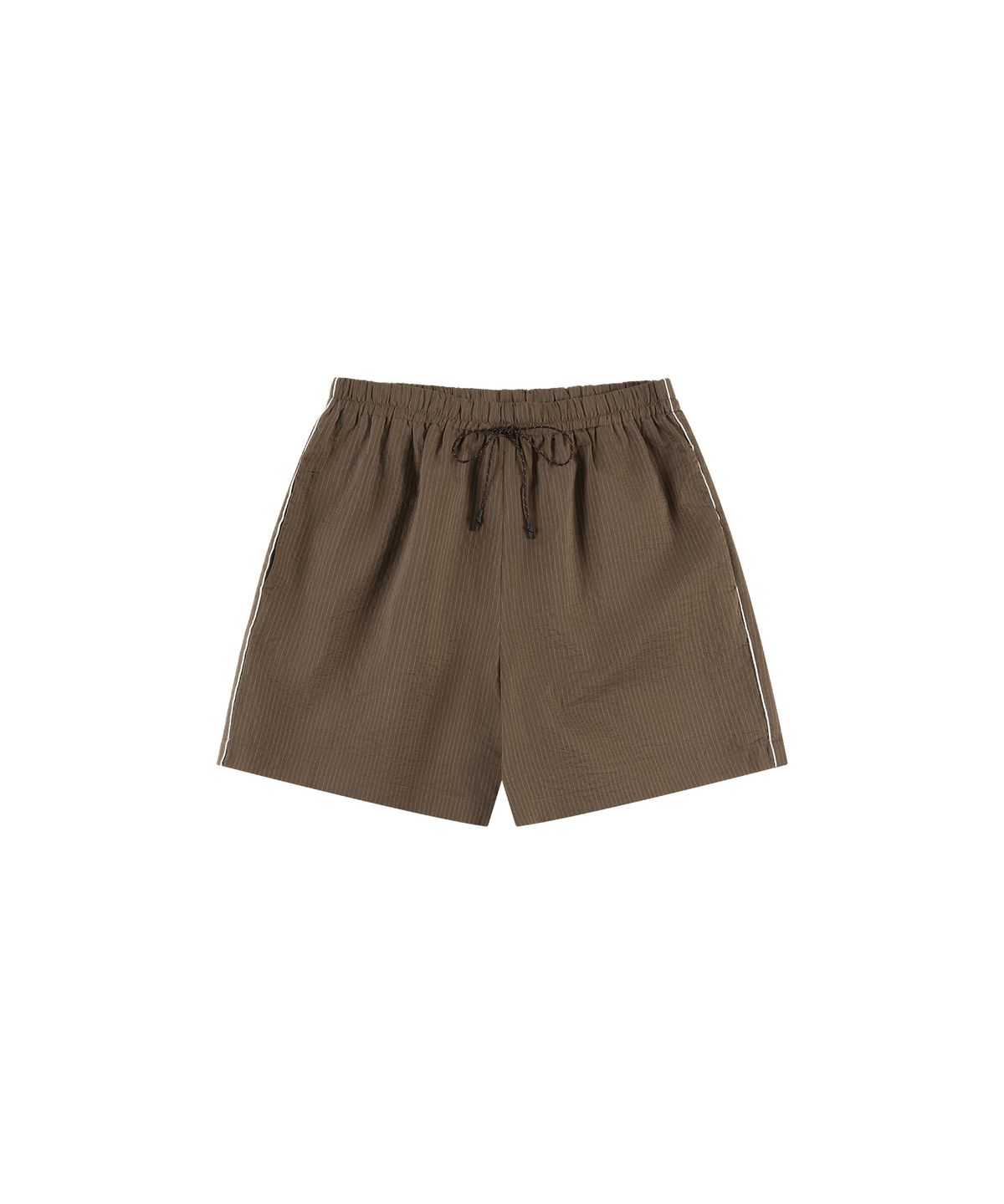 반원 아틀리에(VANONE ATELIER) P3309 밴딩 스트라이프 쇼츠_Brown