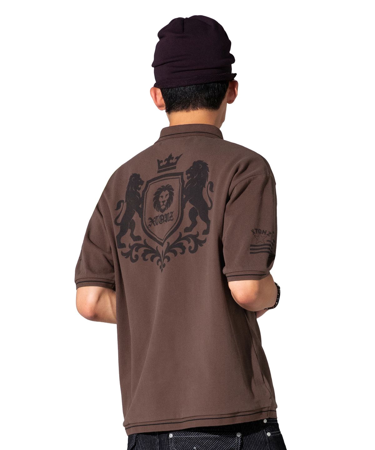 엑스톤즈(XTONZ) XTT161 크레스트 피케 티셔츠 (BROWN)