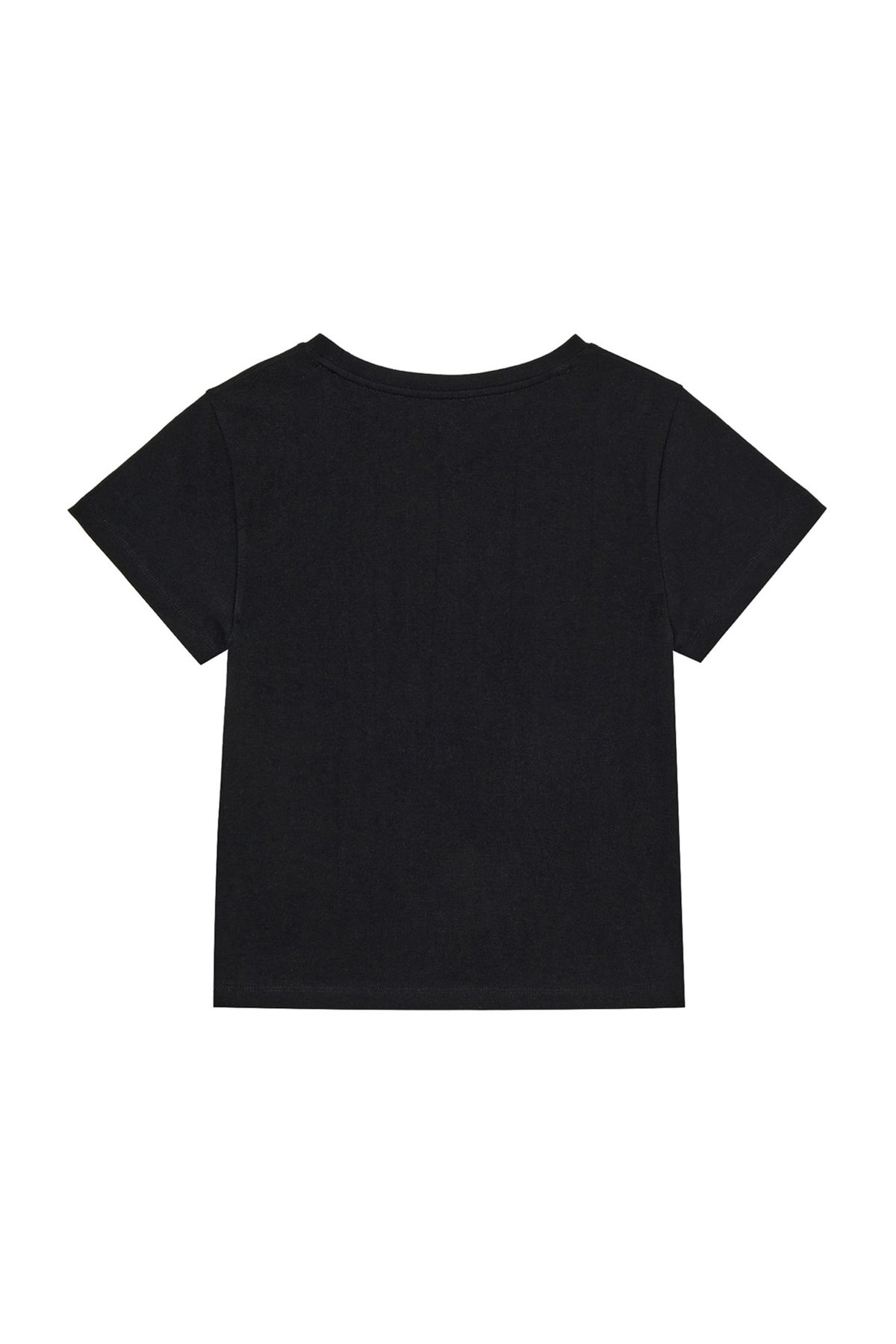 다이닛(DEINET) LETTERING GRAPHIC SLIMSIZED T-SHIRT IN BLACK
