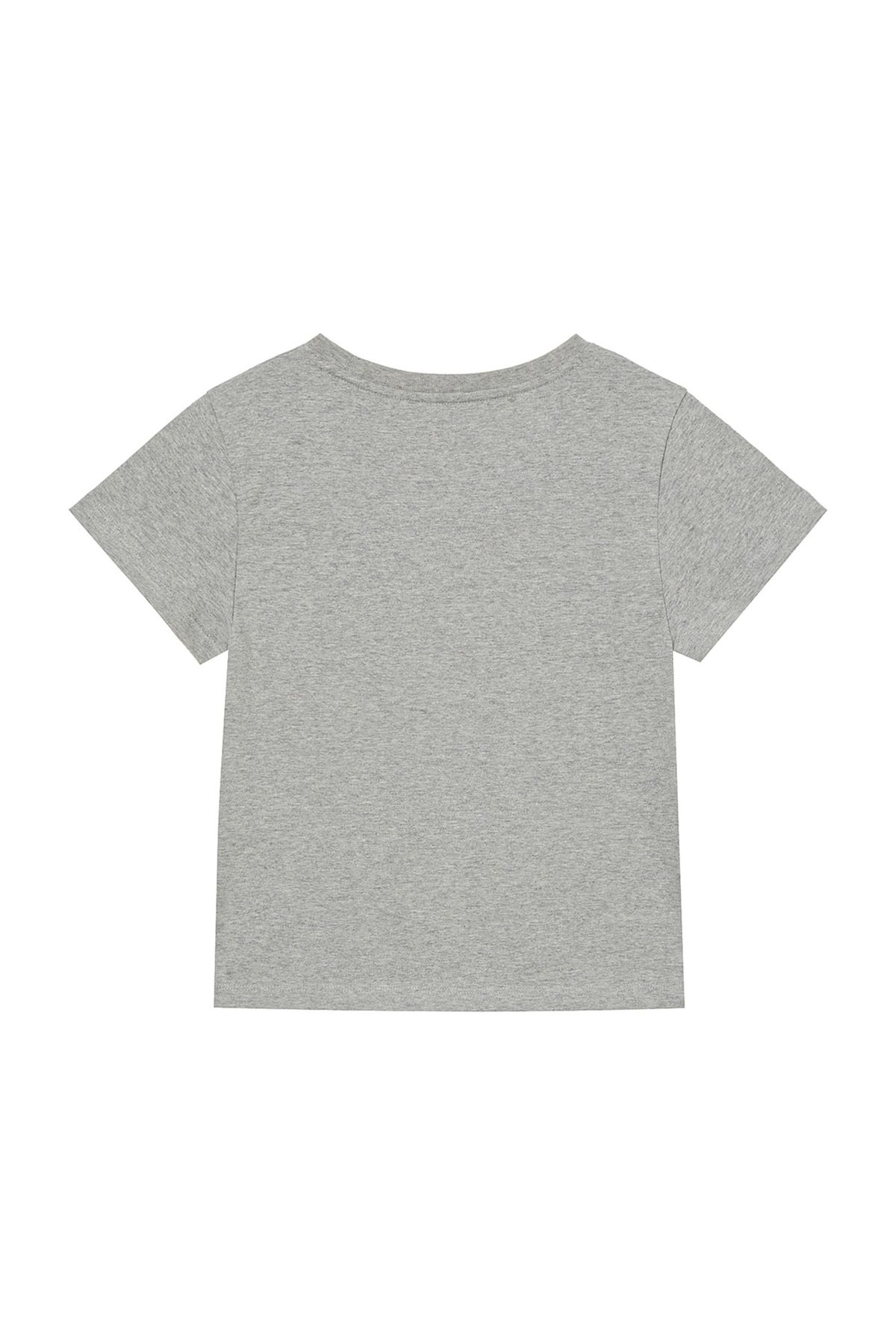 다이닛(DEINET) LETTERING GRAPHIC SLIMSIZED T-SHIRT IN MELANGE GREY