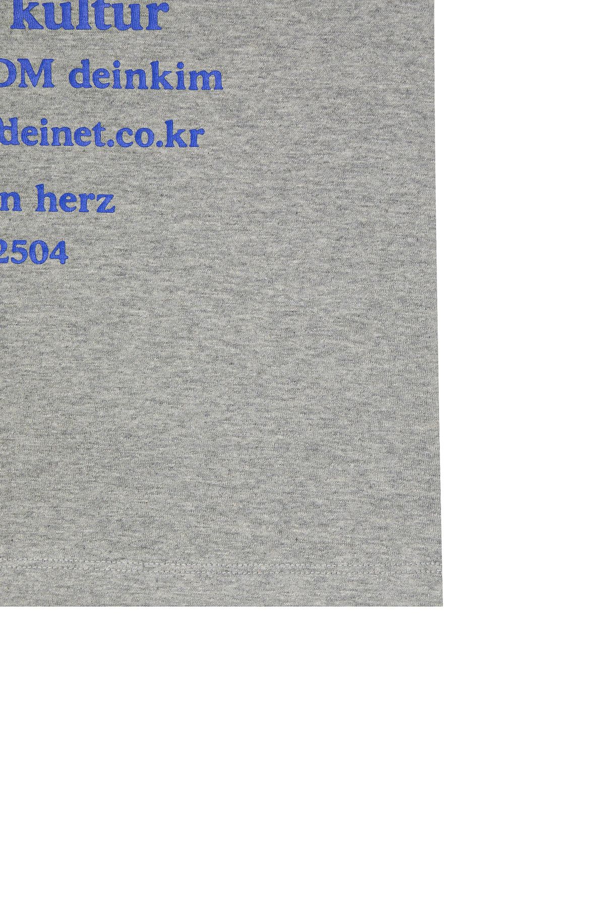 다이닛(DEINET) LETTERING GRAPHIC SLIMSIZED T-SHIRT IN MELANGE GREY