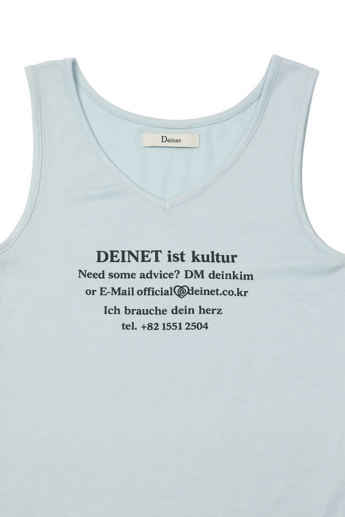 다이닛(DEINET) V-NECK LETTERING SLEEVELESS IN MINT