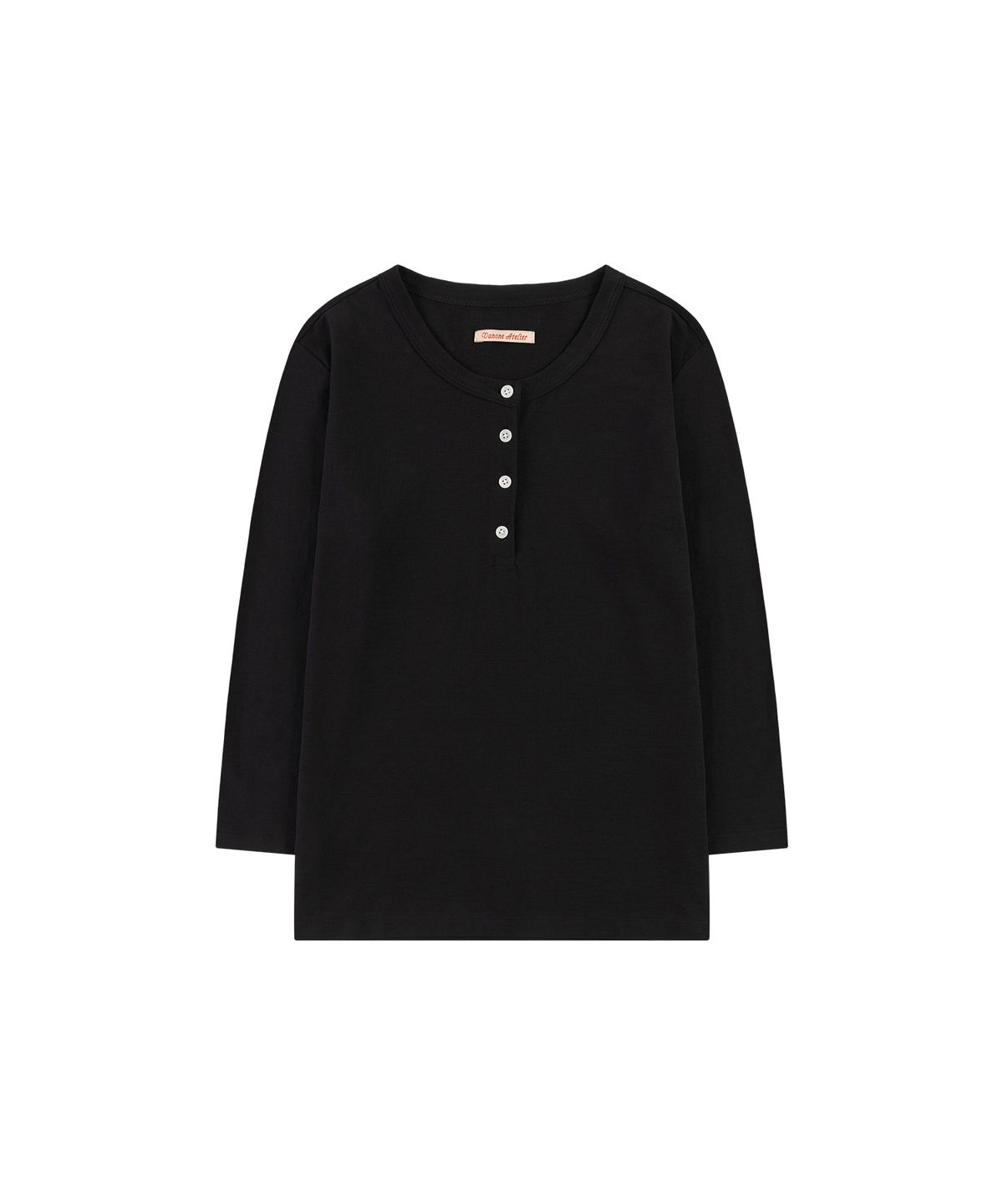반원 아틀리에(VANONE ATELIER) A3589 에센셜 헨리넥 티셔츠_Black