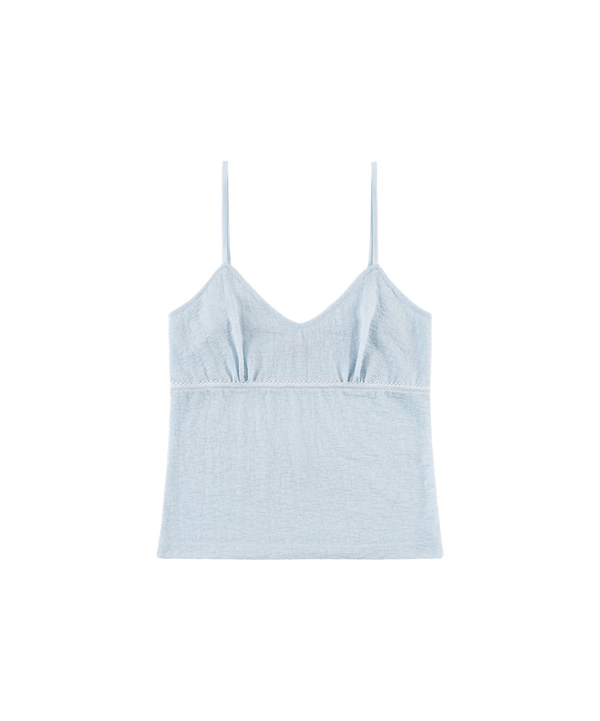 반원 아틀리에(VANONE ATELIER) A3590 레이스 슬리브리스 탑_Powder blue