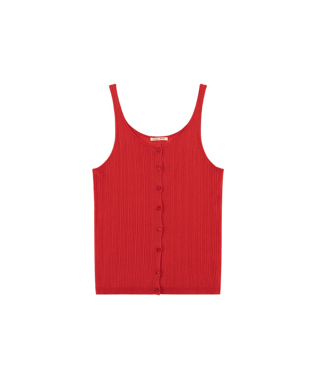 반원 아틀리에(VANONE ATELIER) KN4291 슬리브리스 니트 탑_Red