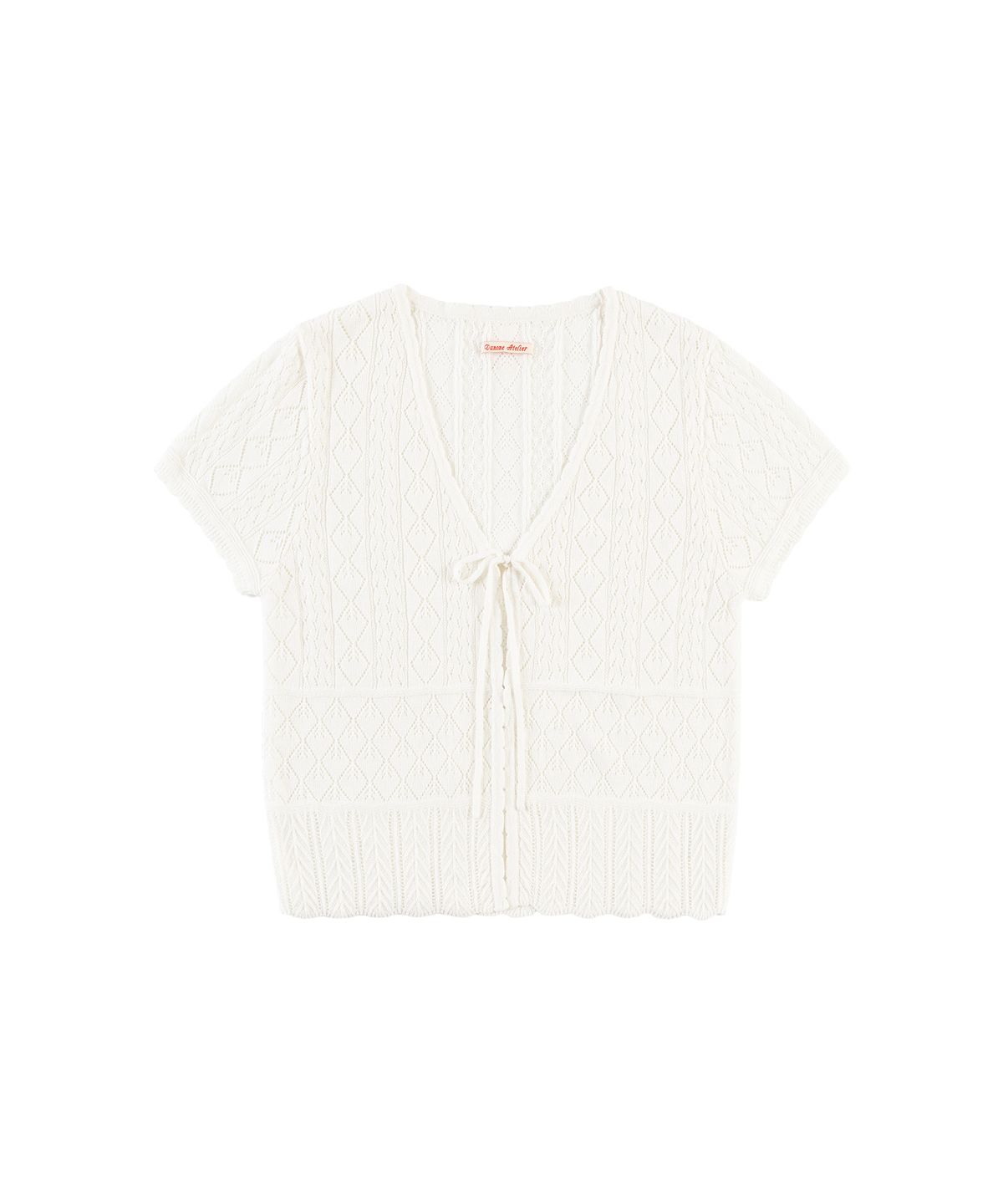 반원 아틀리에(VANONE ATELIER) KN4297 펀칭 볼레로 카디건_Ivory