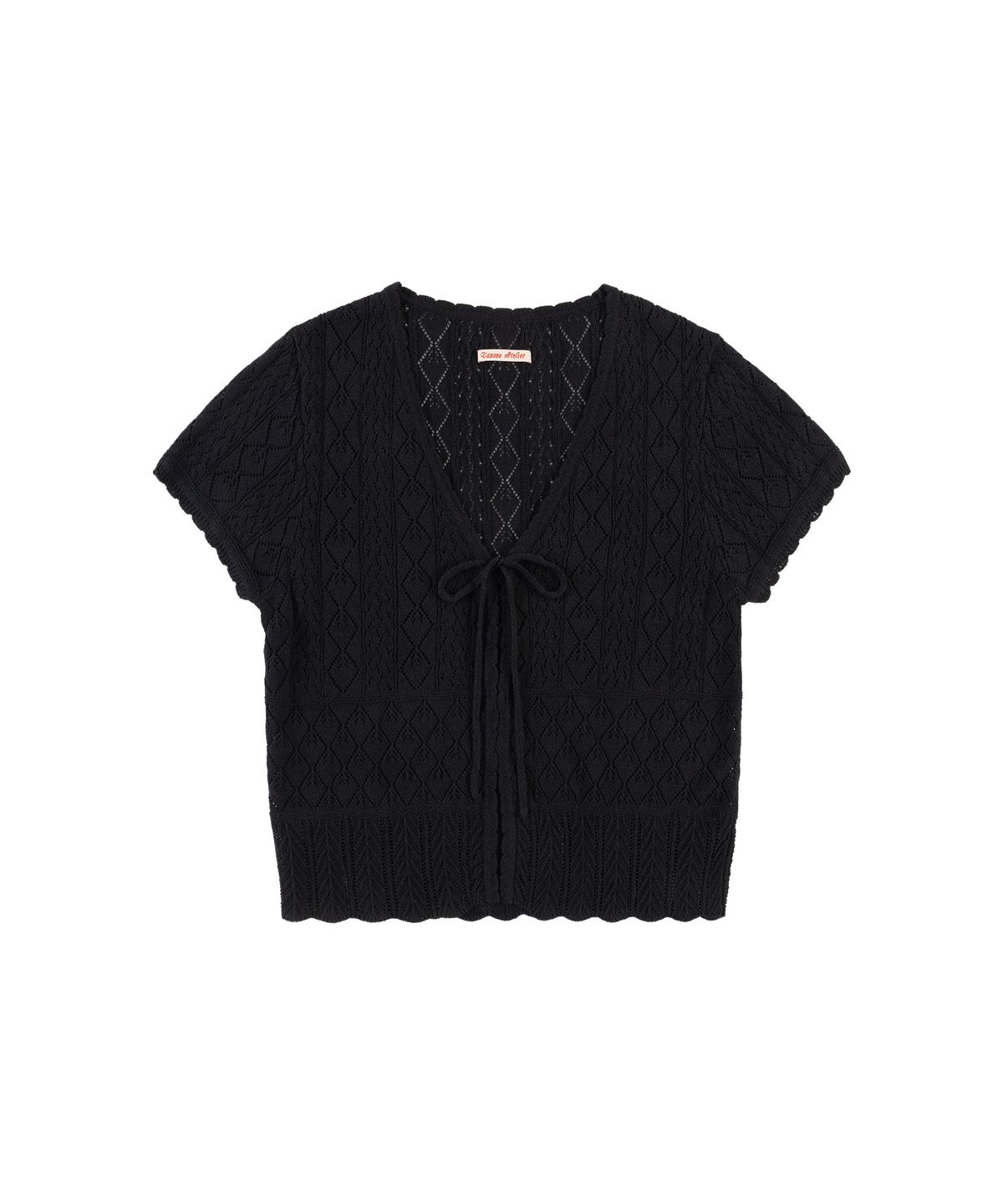 반원 아틀리에(VANONE ATELIER) KN4297 펀칭 볼레로 카디건_Black