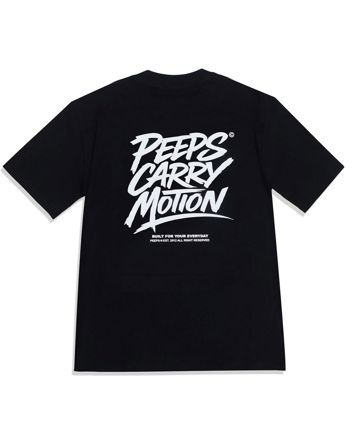 핍스(PEEPS) Carry Motion Script SS Tee (BLACK/WHITE) 오버핏 반팔티