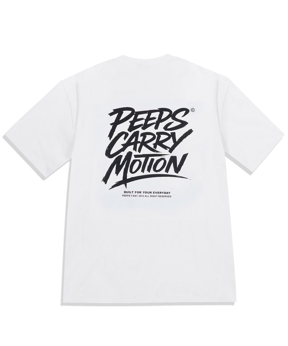 핍스(PEEPS) Carry Motion Script SS Tee (BLACK/WHITE) 오버핏 반팔티