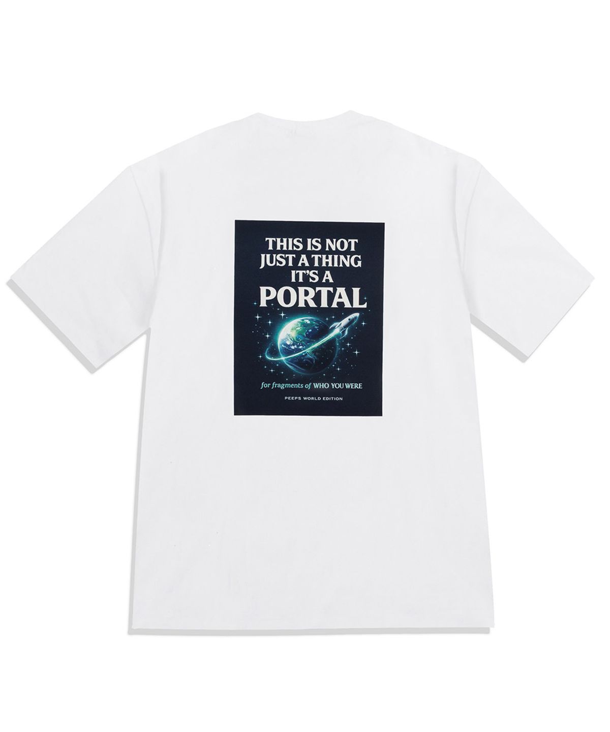 핍스(PEEPS) Cosmic Portal SS Tee (BLACK/WHITE) 오버핏 반팔티