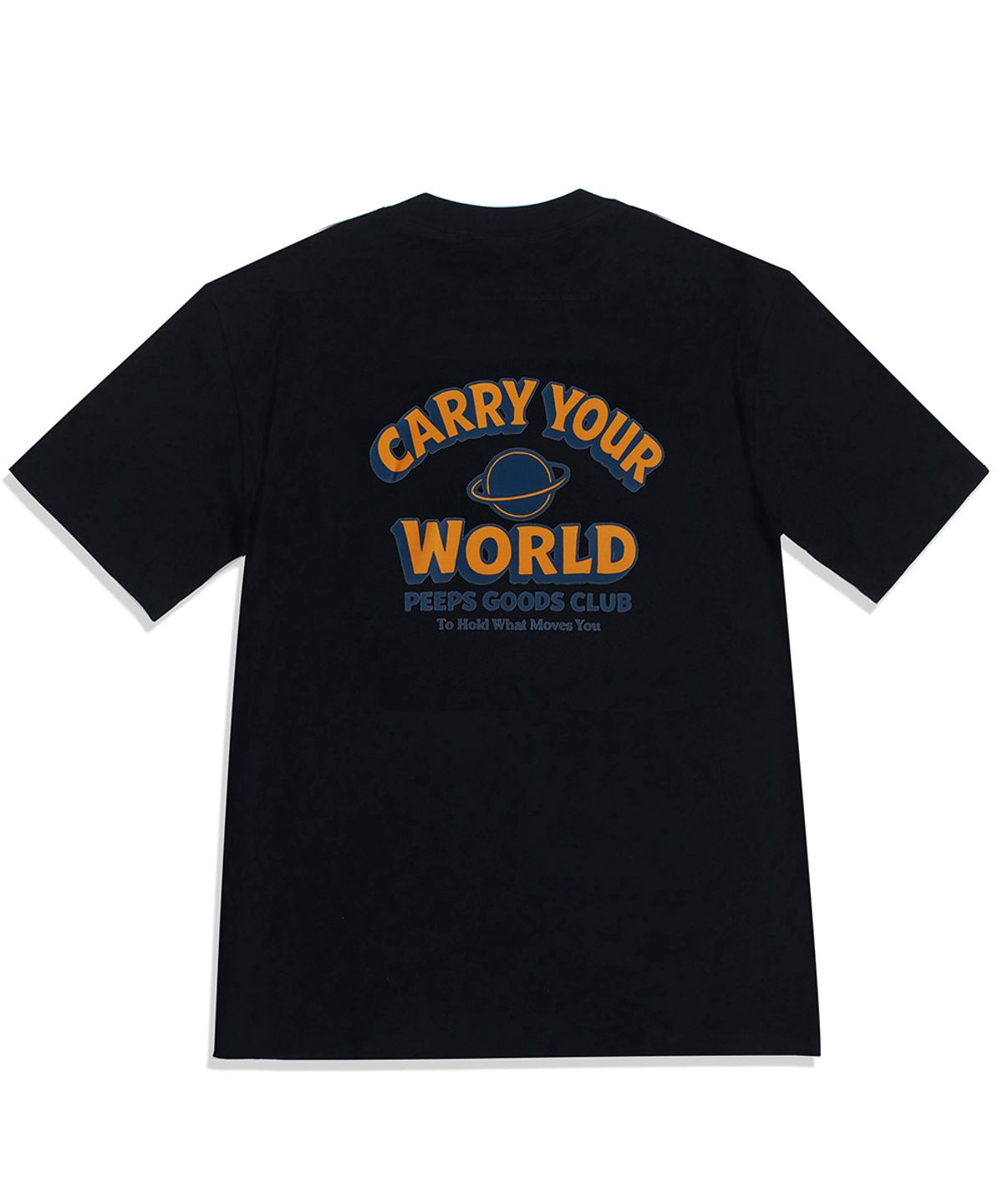 핍스(PEEPS) Planet Carry Your World SS Tee (BLACK/WHITE) 오버핏 반팔티