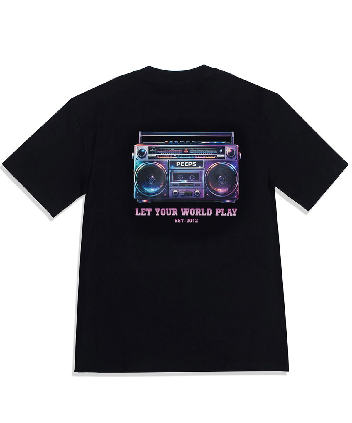 핍스(PEEPS) Cyberpunk Boombox SS Tee (BLACK/WHITE) 오버핏 반팔티