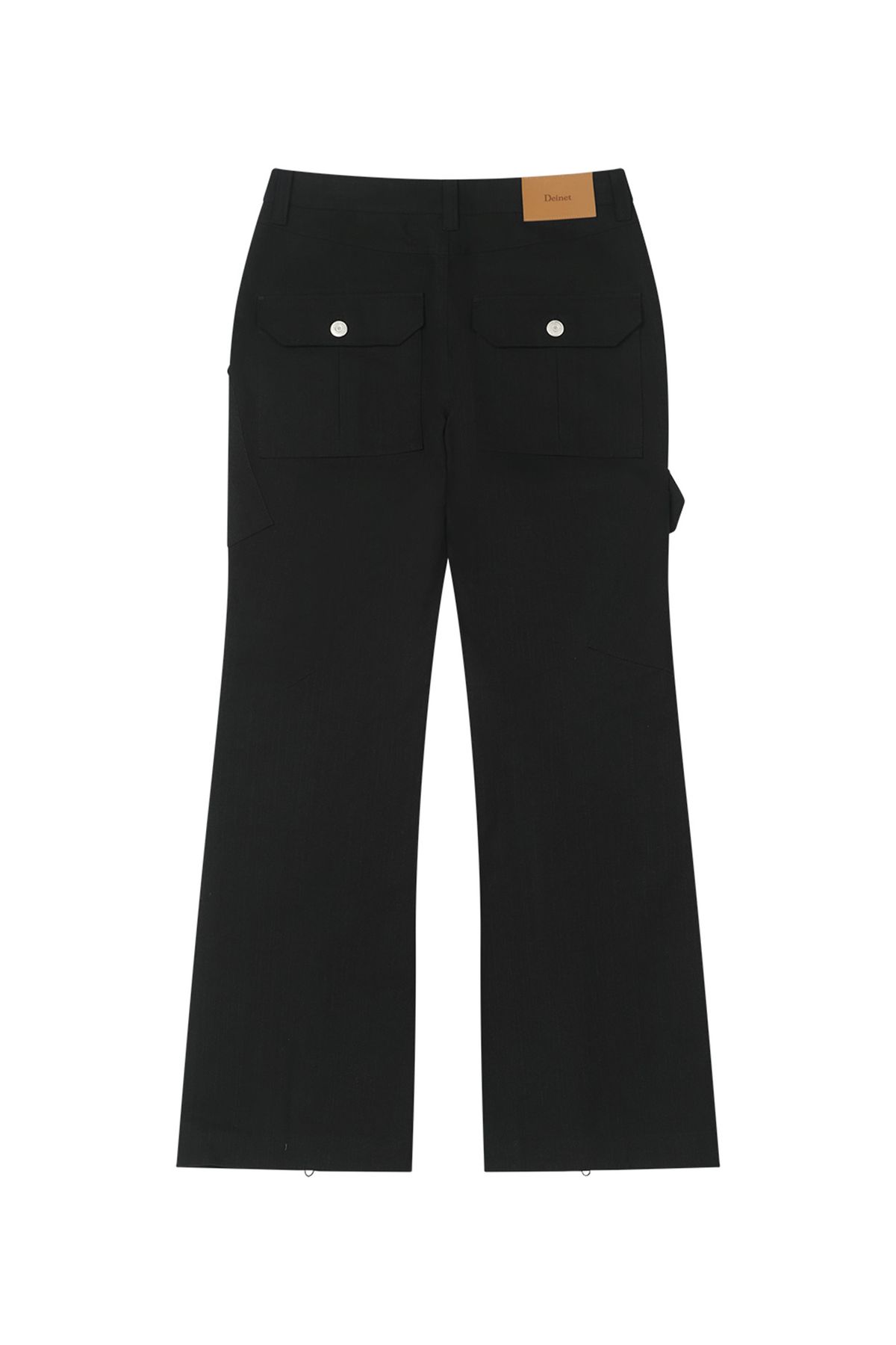 다이닛(DEINET) ZIPPER BOOTSCUT CARGO PANTS IN BLACK