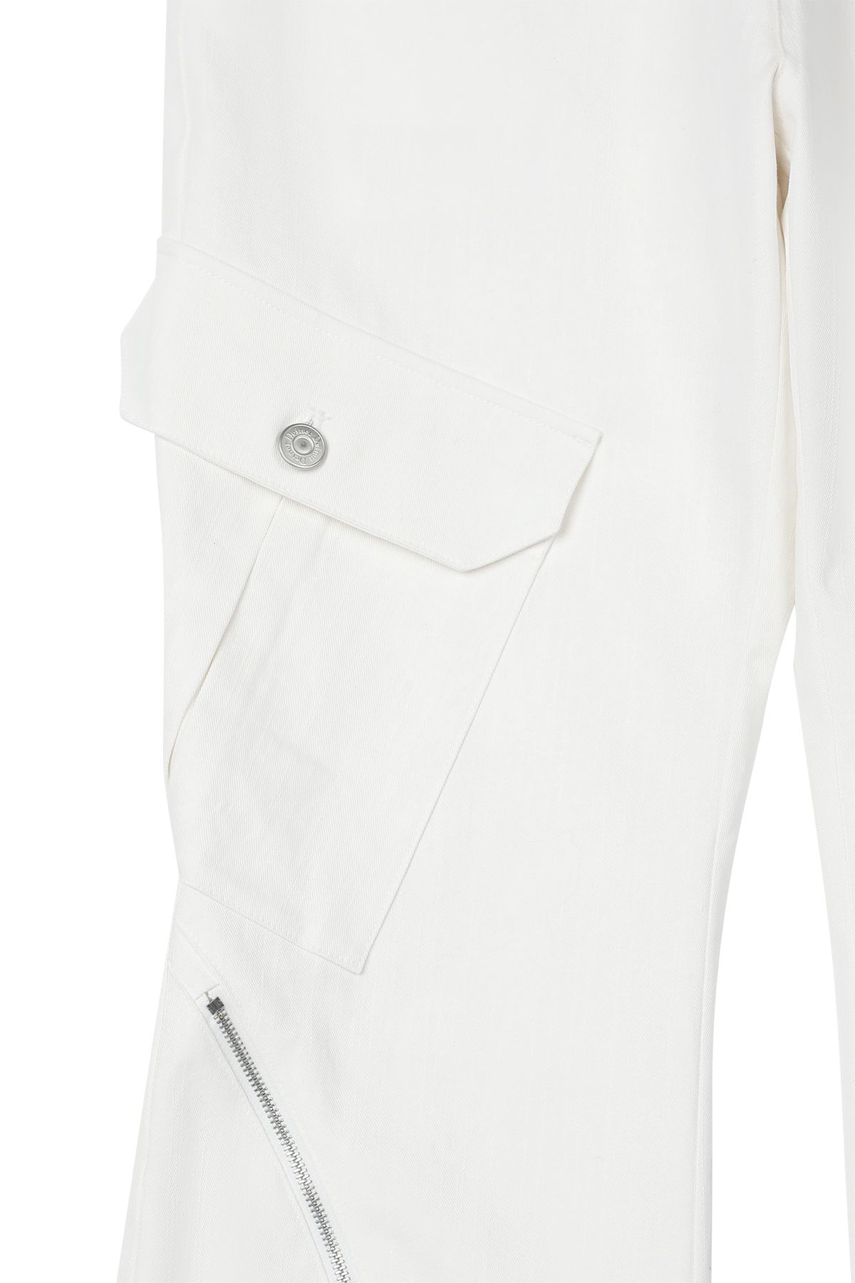 다이닛(DEINET) ZIPPER BOOTSCUT CARGO PANTS IN WHITE
