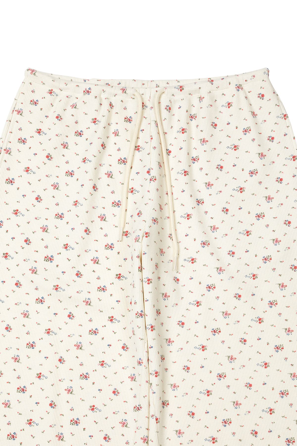 다이닛(DEINET) SOFT WAFFLE FLOWER JERSEY PANTS IN IVORY