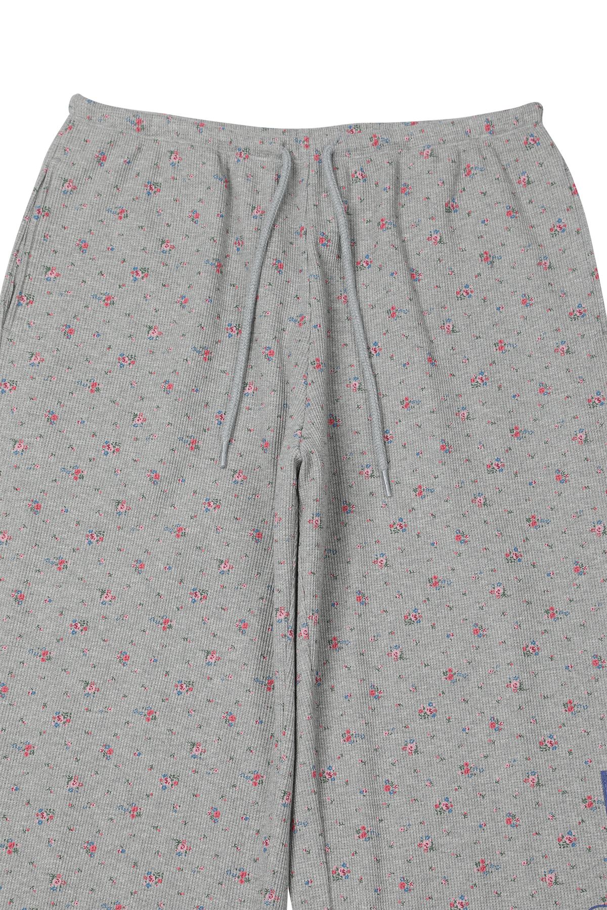 다이닛(DEINET) SOFT WAFFLE FLOWER JERSEY PANTS IN MELANGE GREY