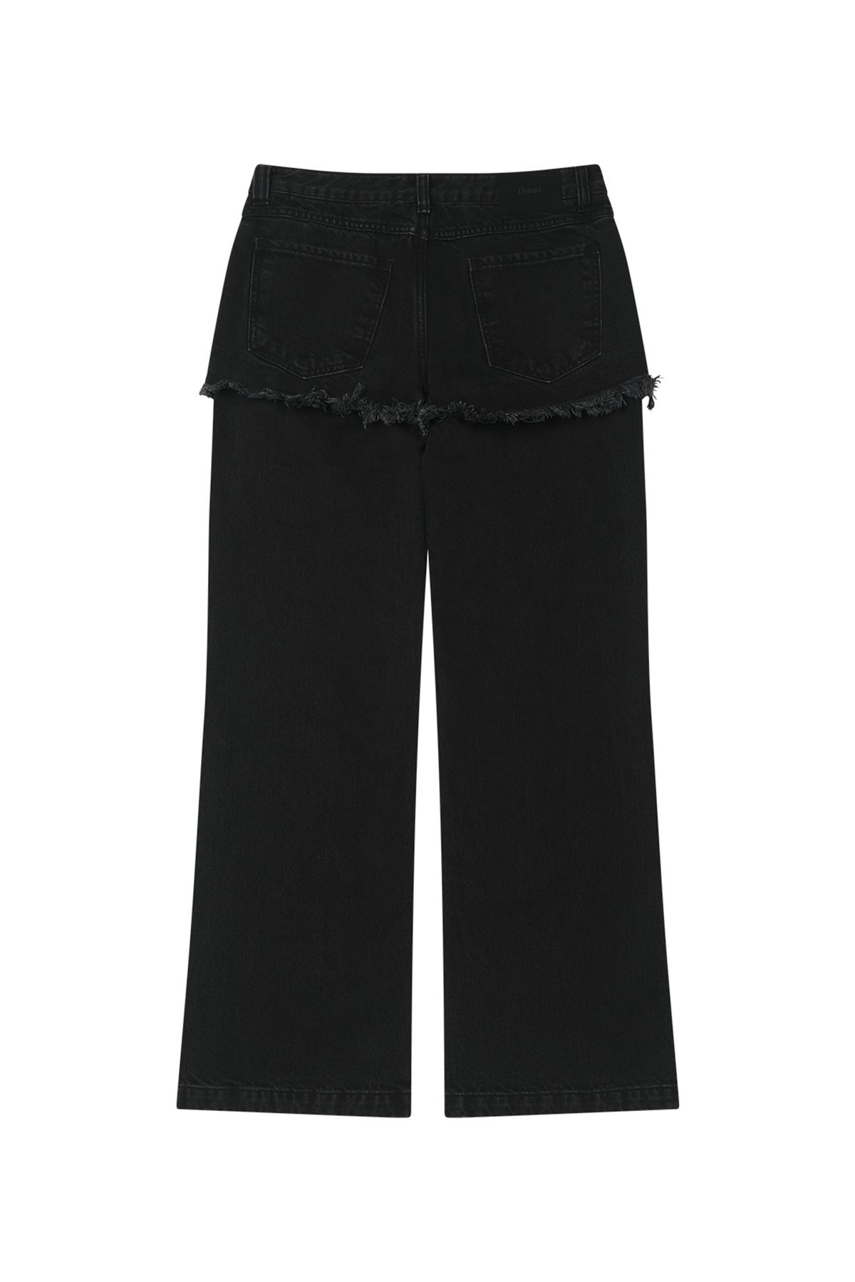 다이닛(DEINET) LAYERED SEMI BOOTSCUT DENIM PANTS IN BLACK